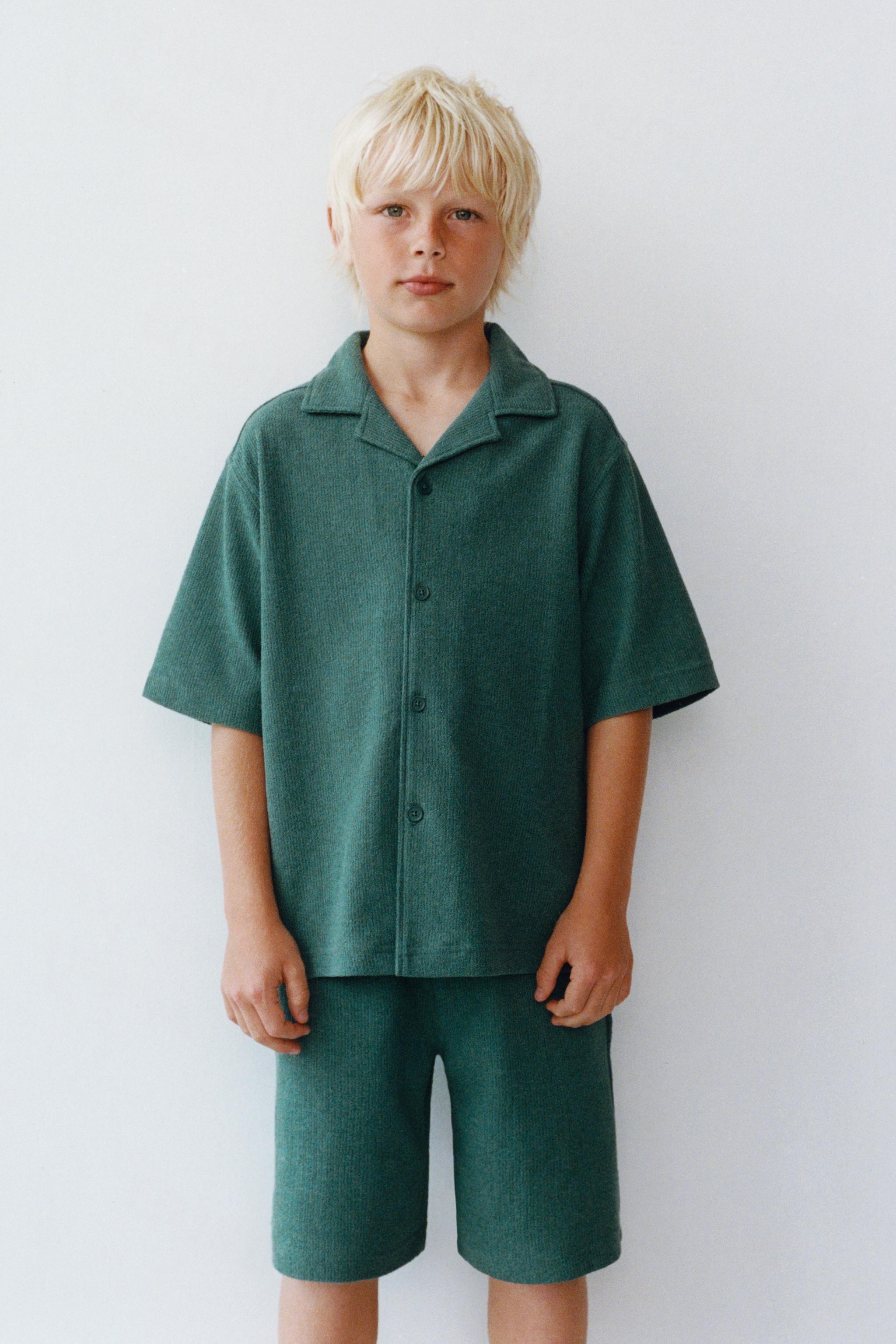 RUSTIC TOWEL EFFECT BOWLING SHIRT