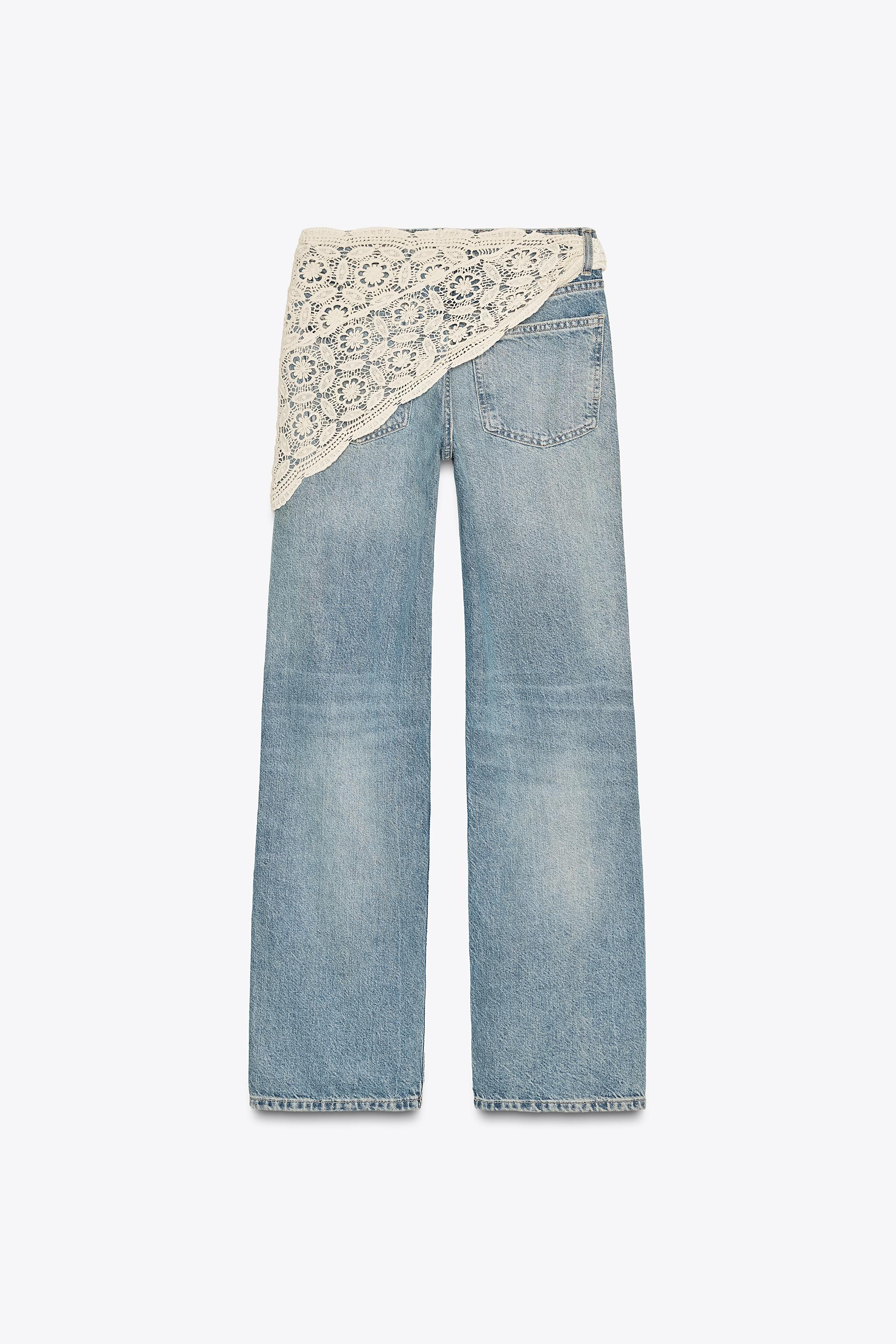 TRF MID-RISE WIDE LEG SCARF JEANS