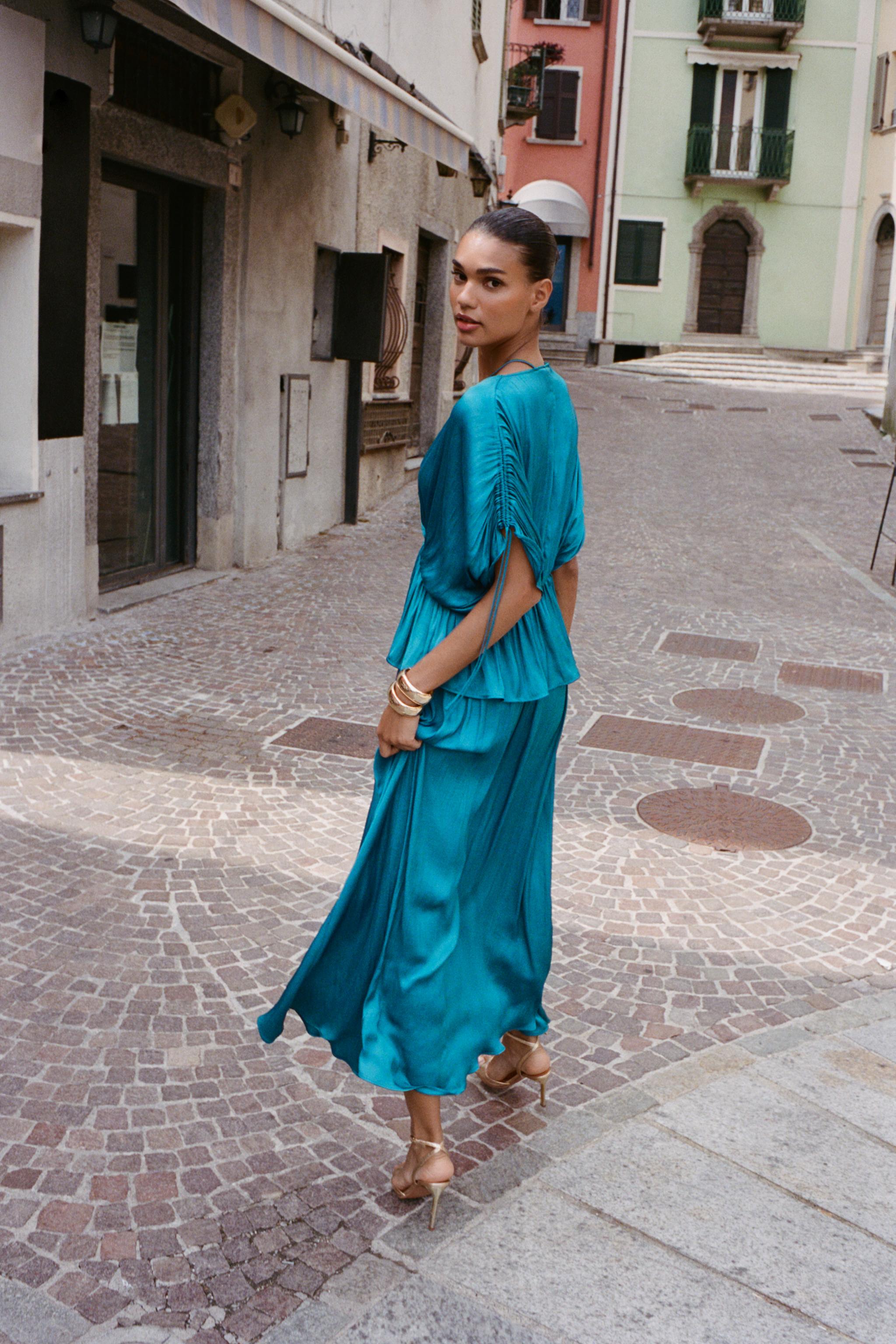 RUCHED SATIN EFFECT BLOUSE