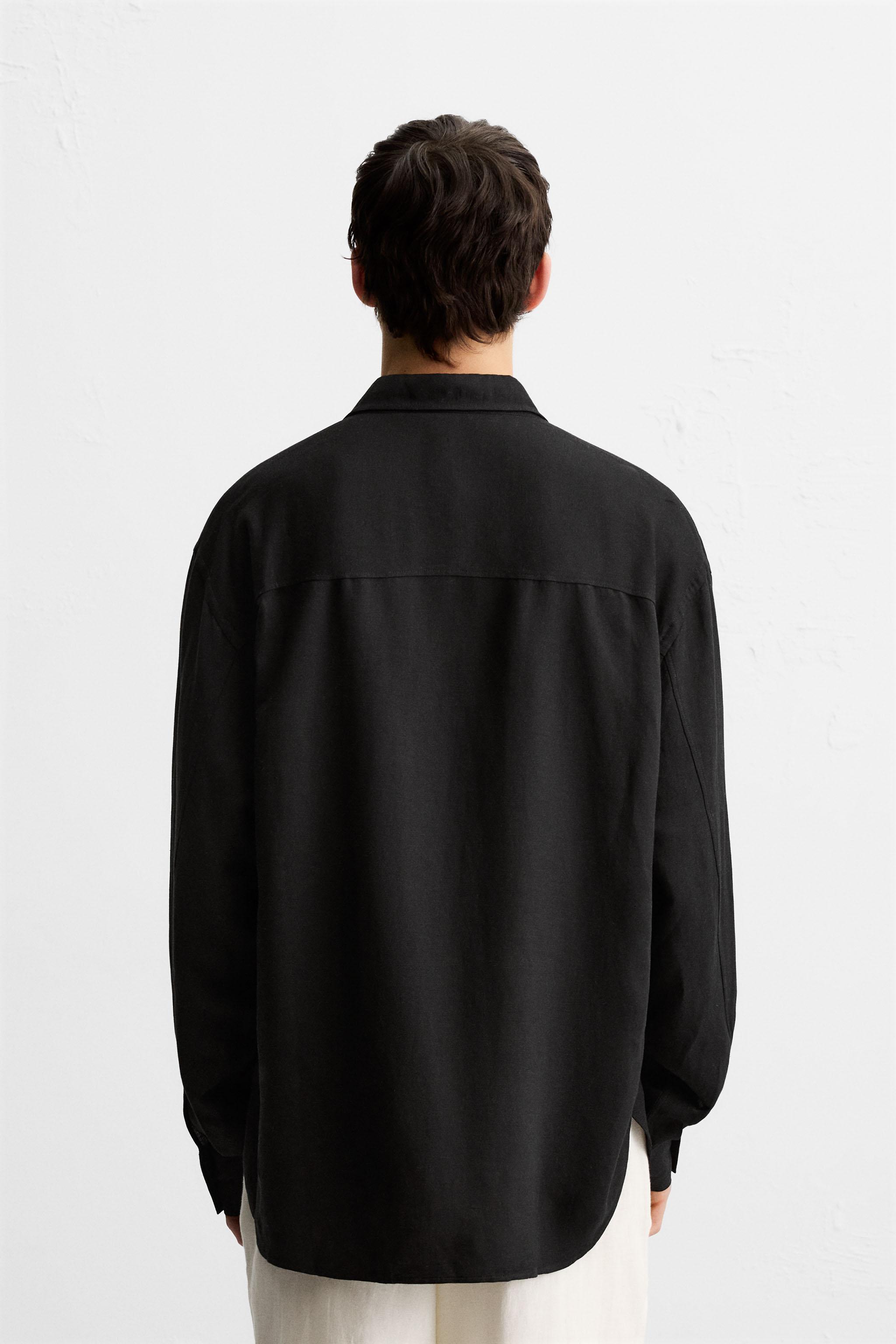 VISCOSE - LINEN TIE SHIRT