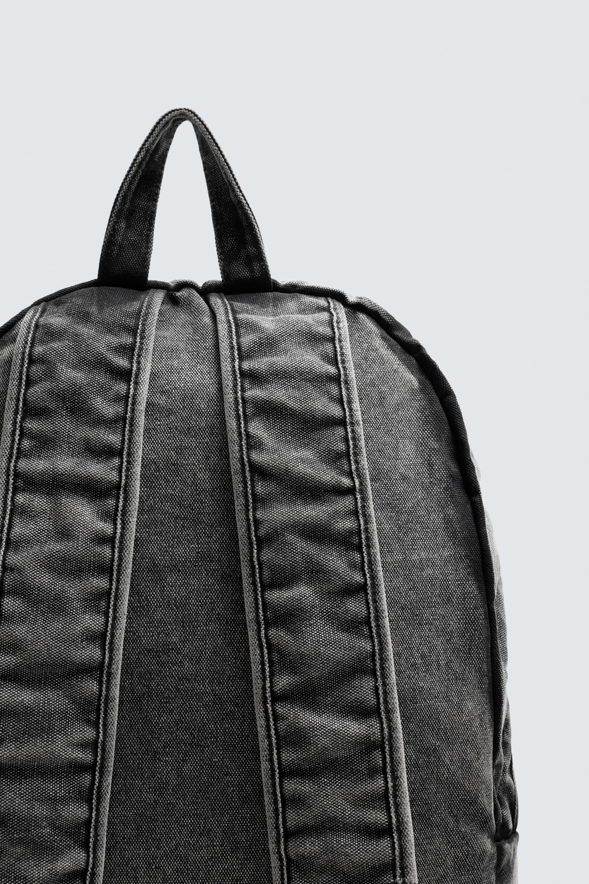 WASHED EFFECT DENIM BACKPACK