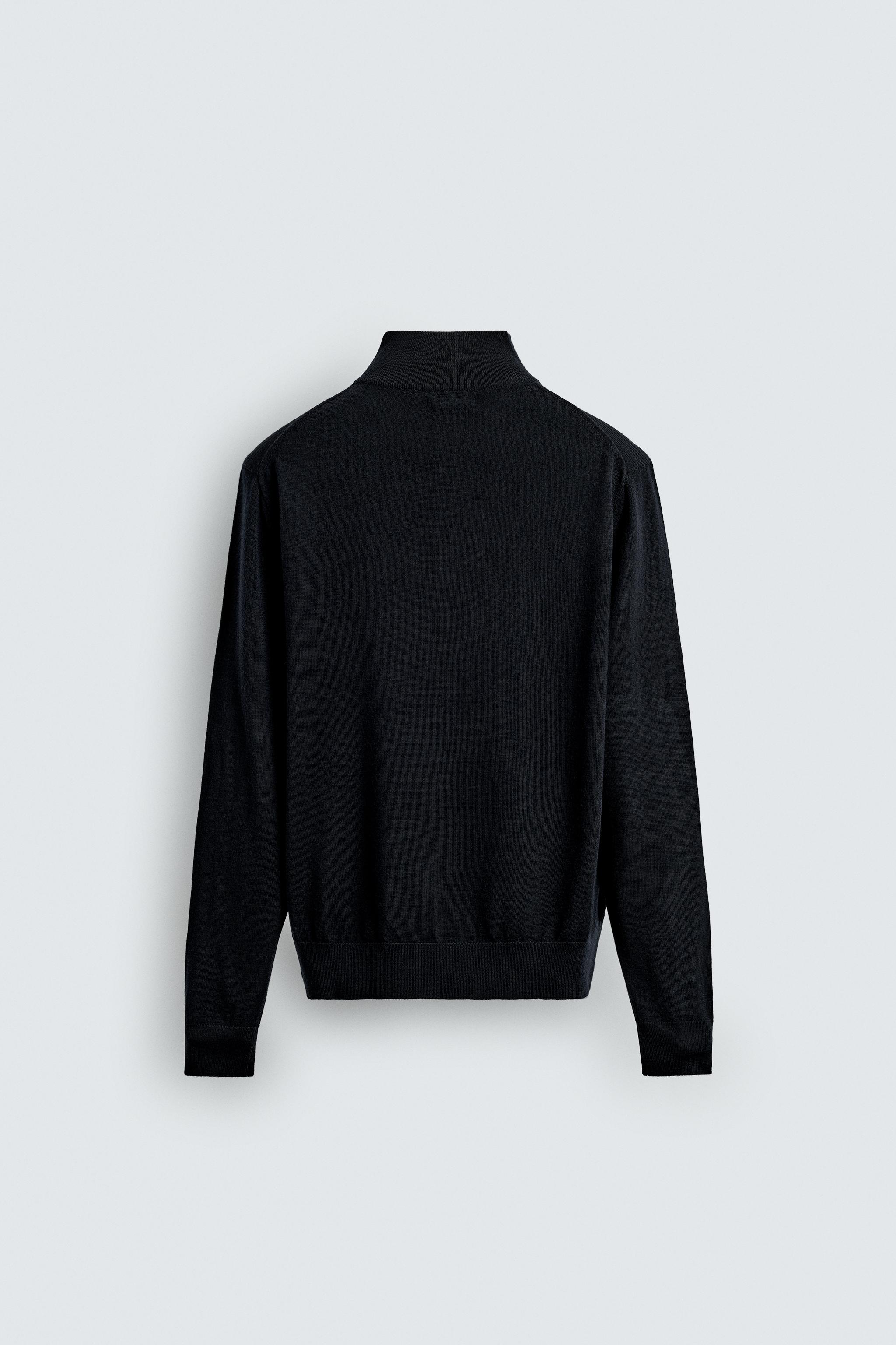 100% WOOL BUTTON NECK SWEATER