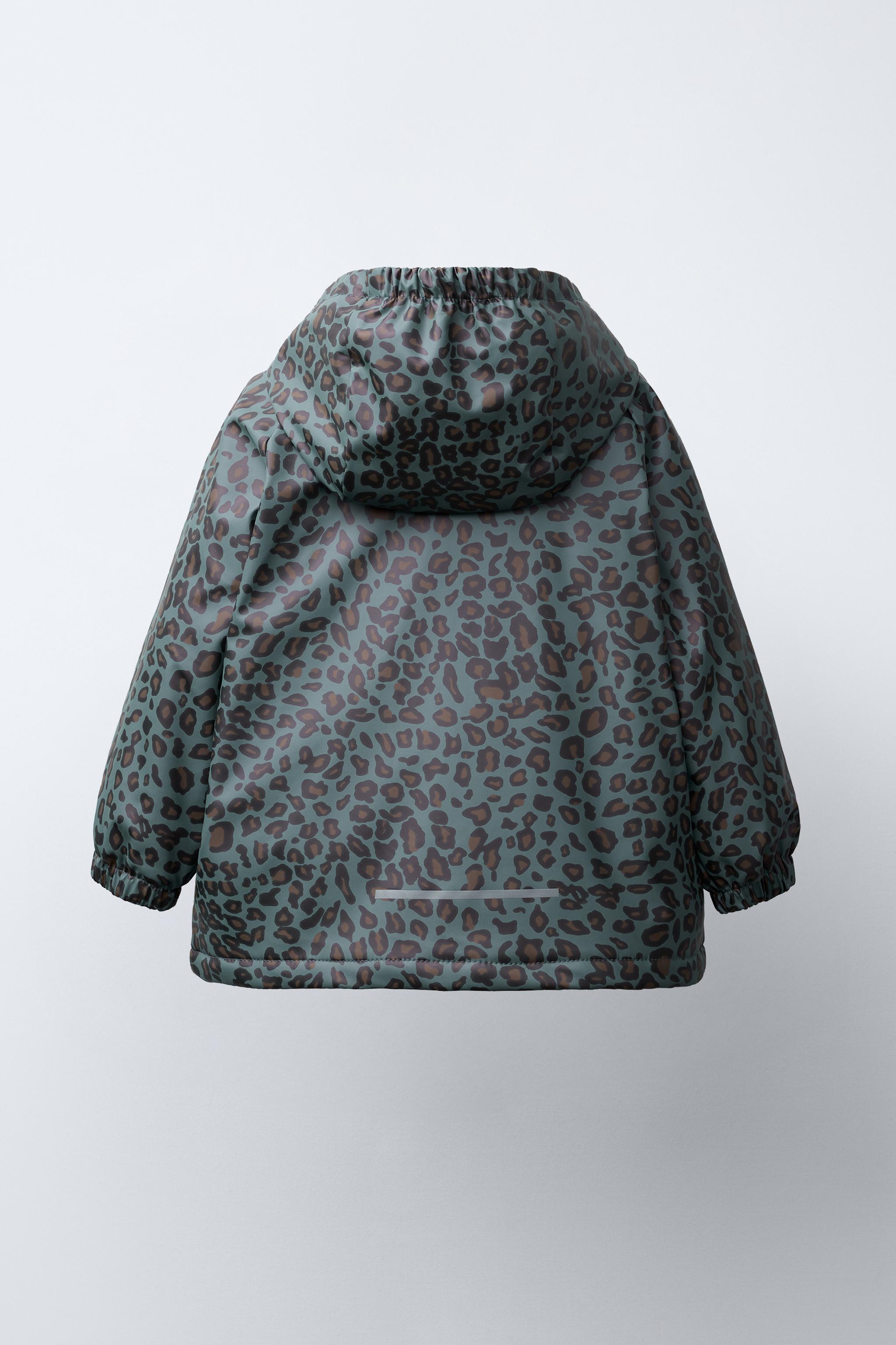 ANIMAL PRINT RUBBERIZED WATER-RESISTANT RAINCOAT