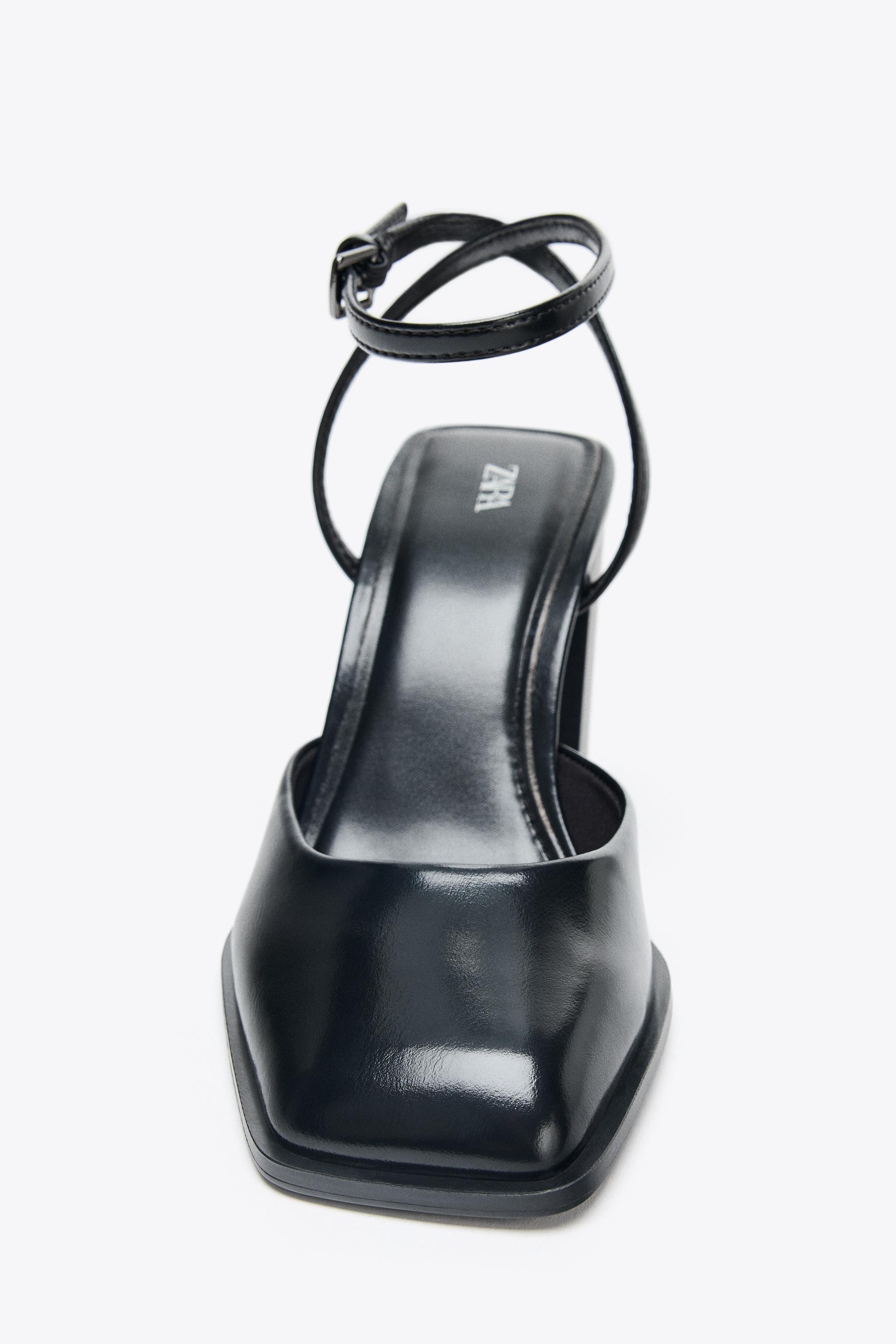 SQUARE TOE SLINGBACK HEELS