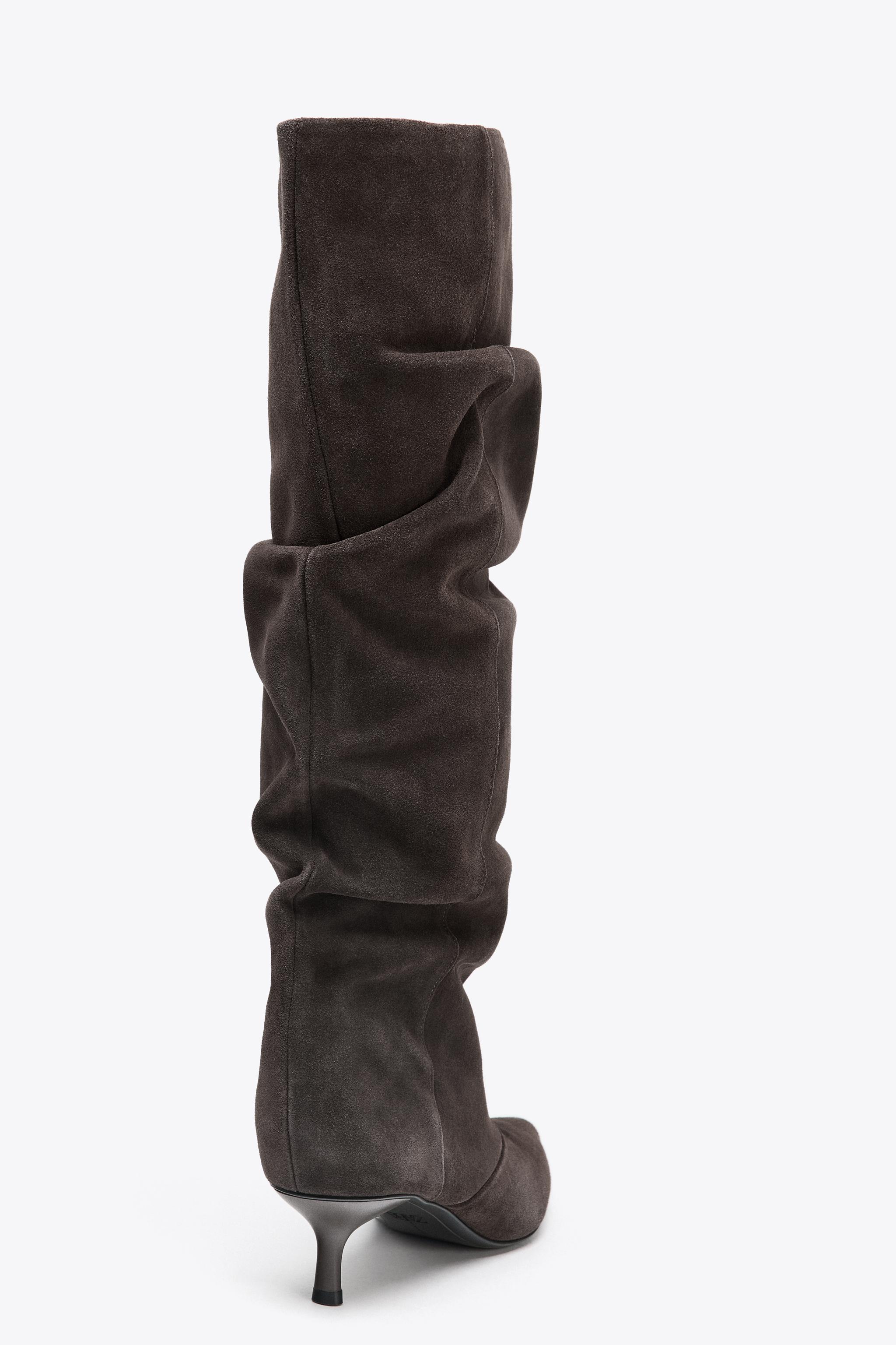SUEDE KITTEN HEEL BOOT