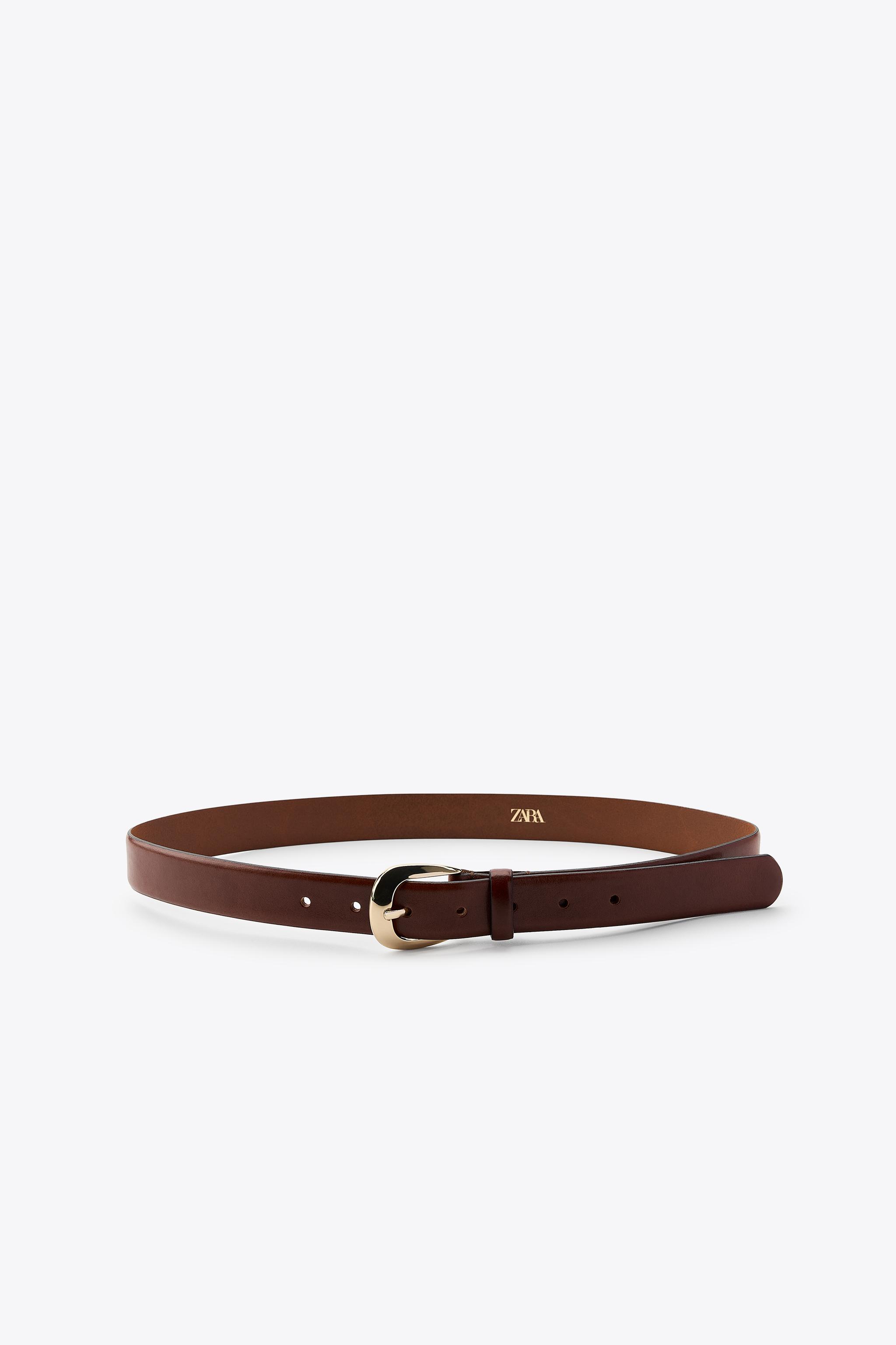 OVAL BUCKLE LEATHER BELT
