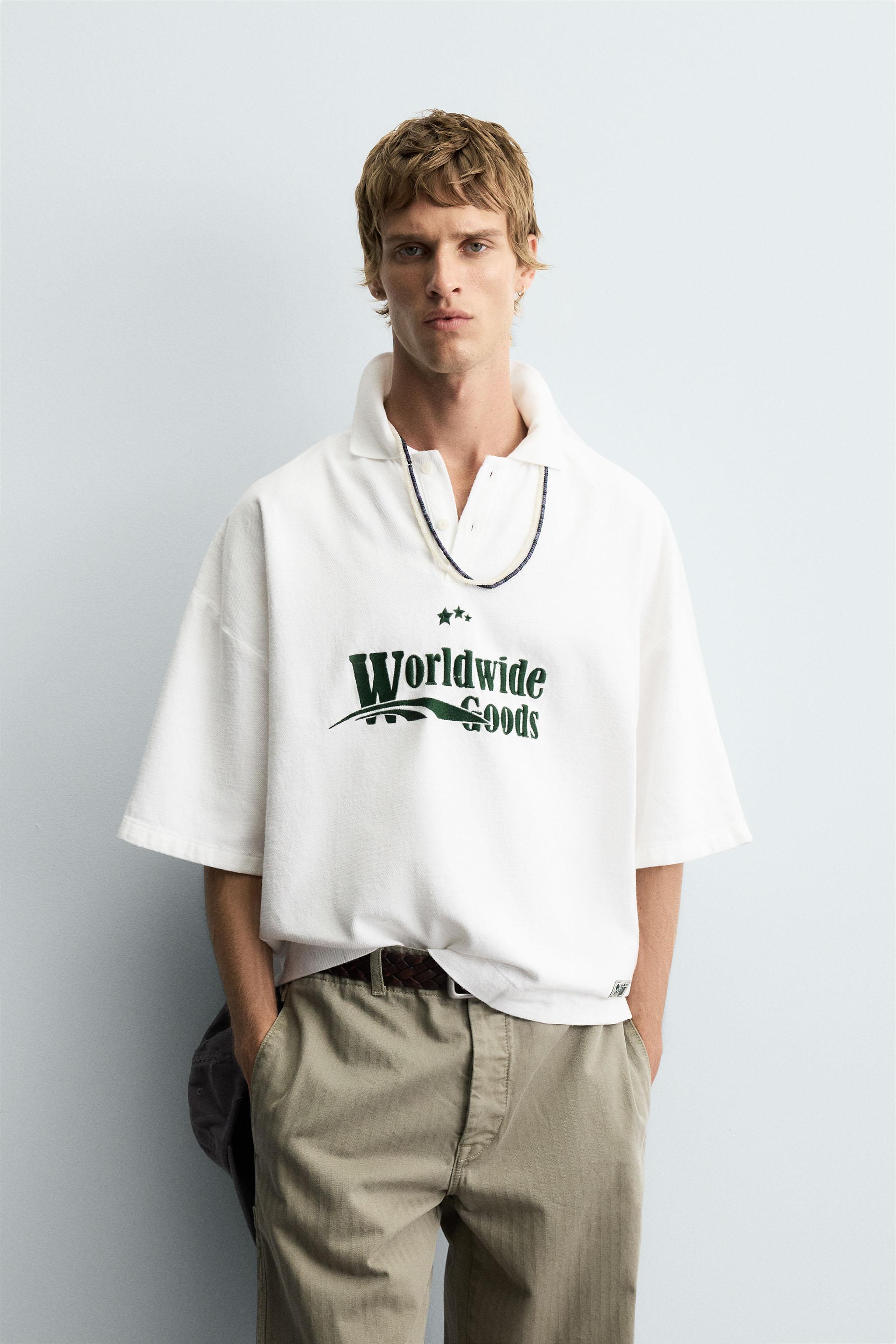 EMBROIDERED BOXY FIT POLO SHIRT