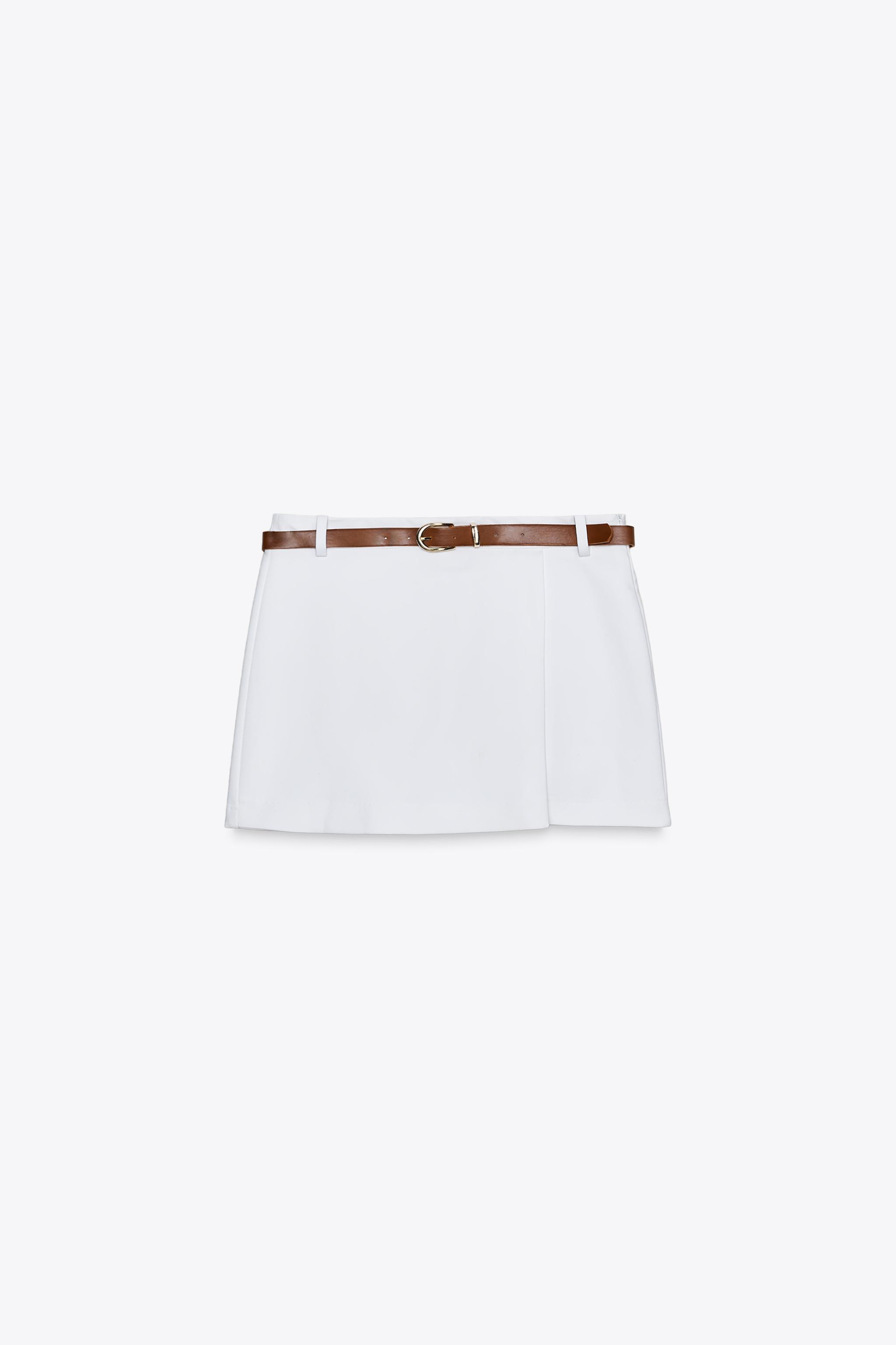 BELTED WRAP SKORT