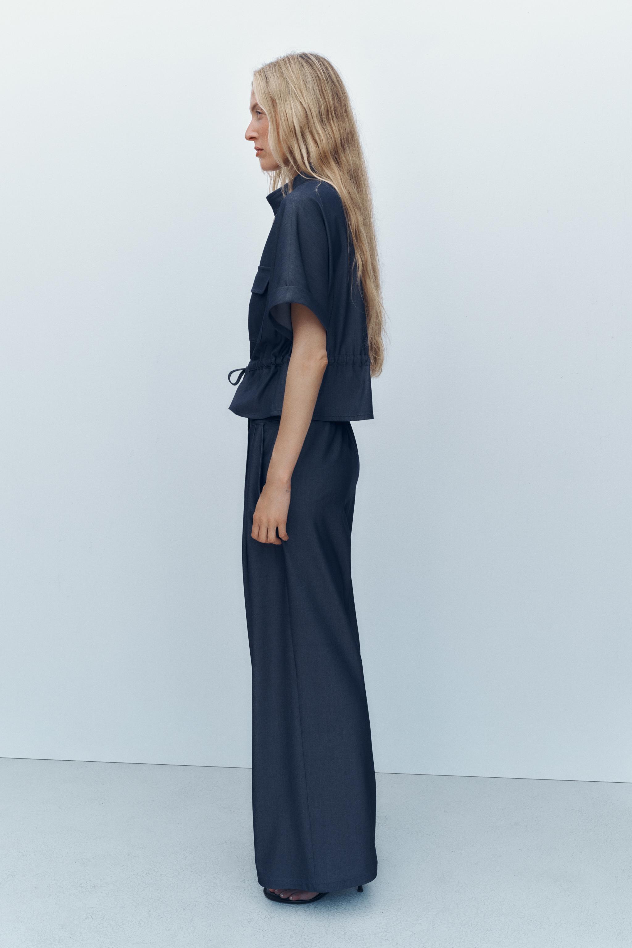 PLEATED WIDE LEG PANTS