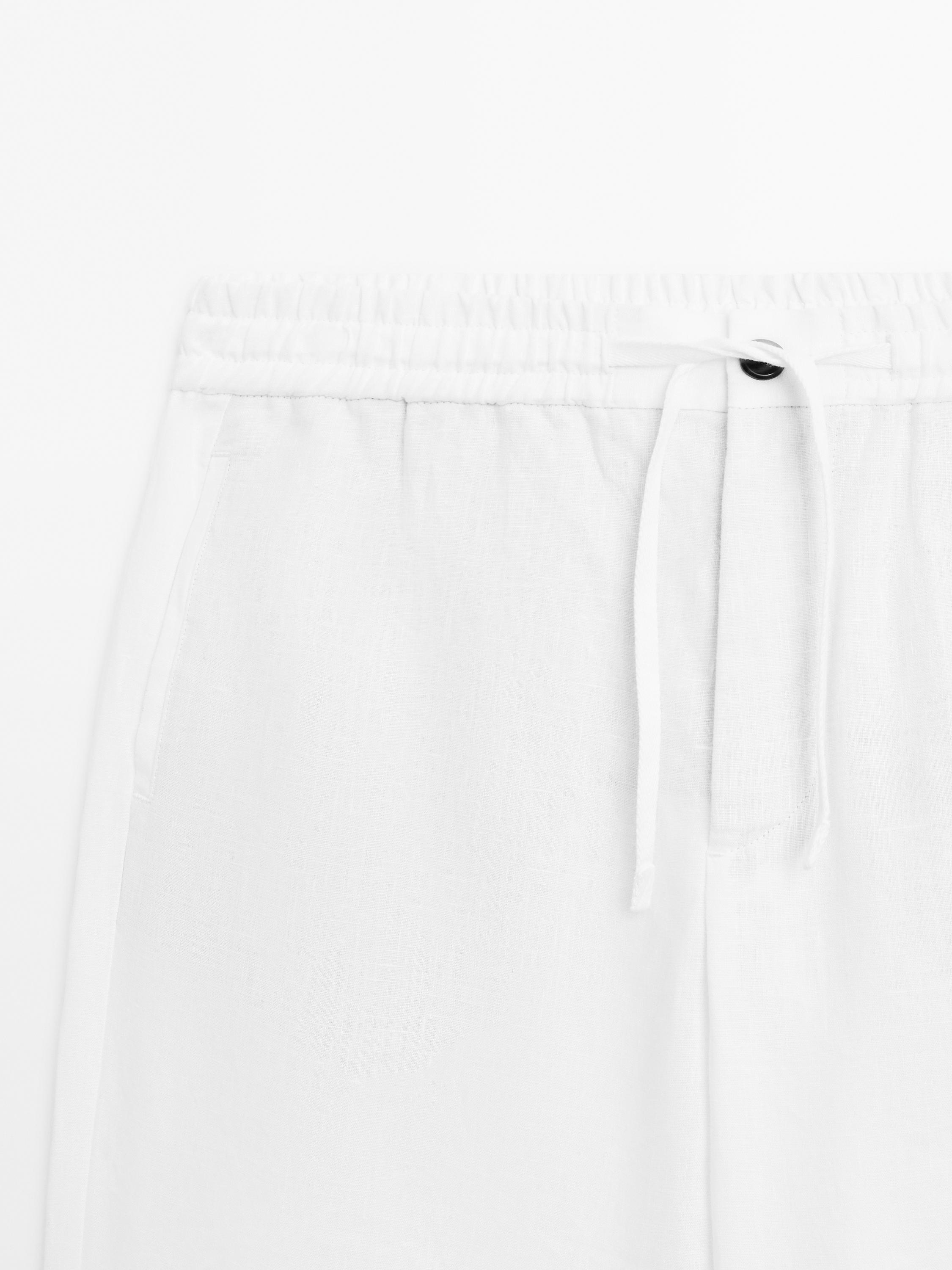 100% linen jogger fit trousers