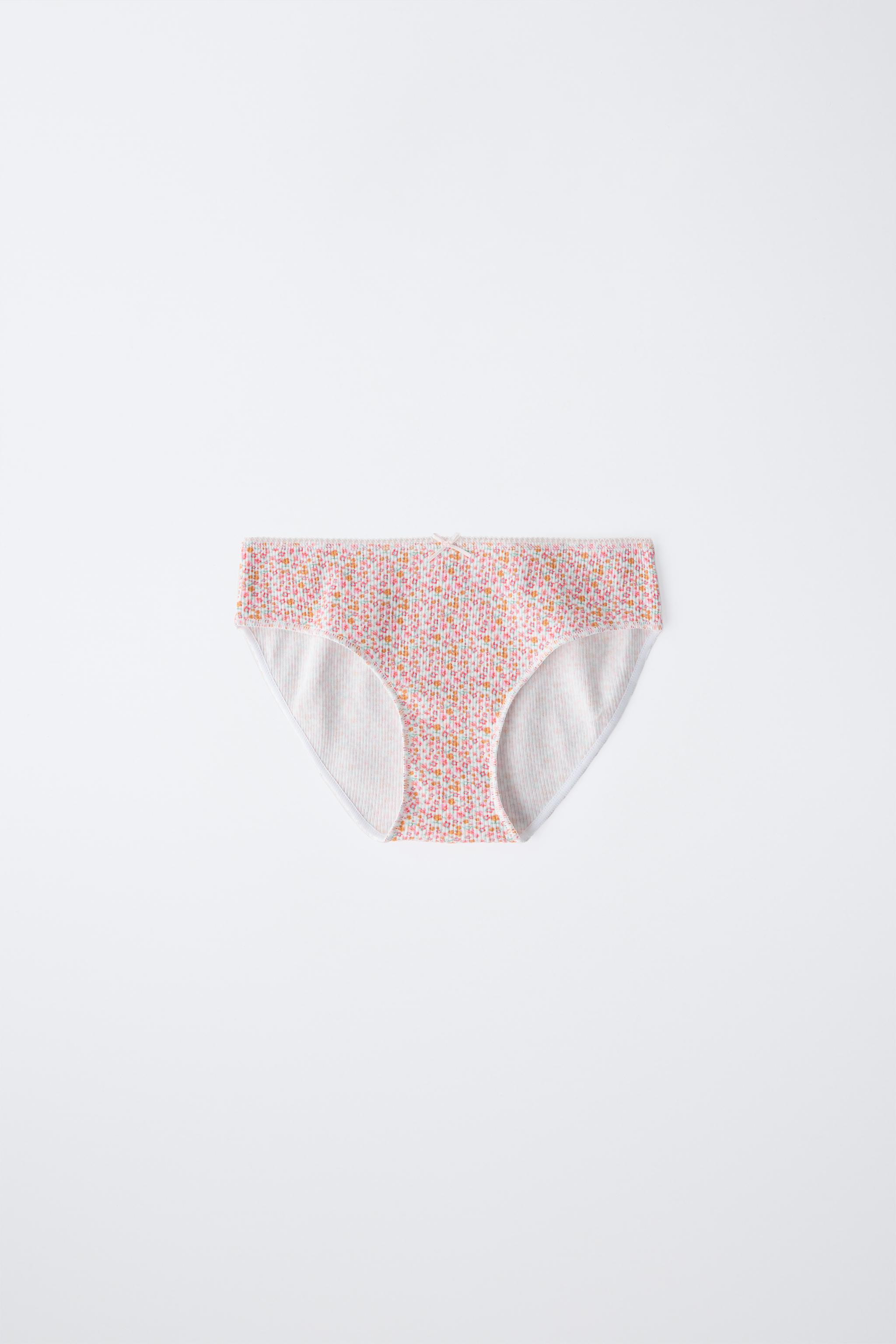 6-14 YEARS/ SIX-PACK OF PATCHWORK AND RIBBED FLORAL UNDERWEAR