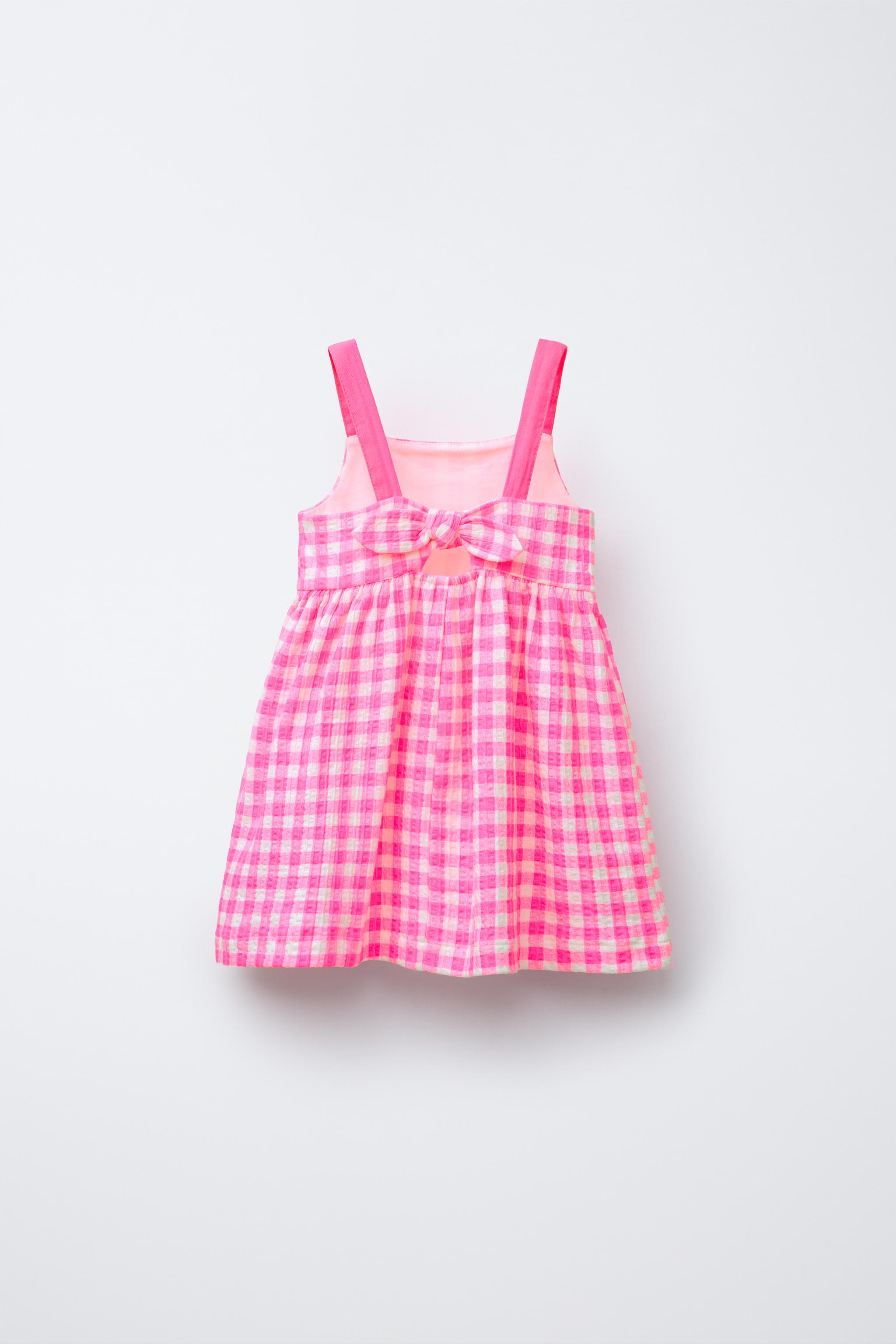 TEXTURED PRINTED BOW DRESS