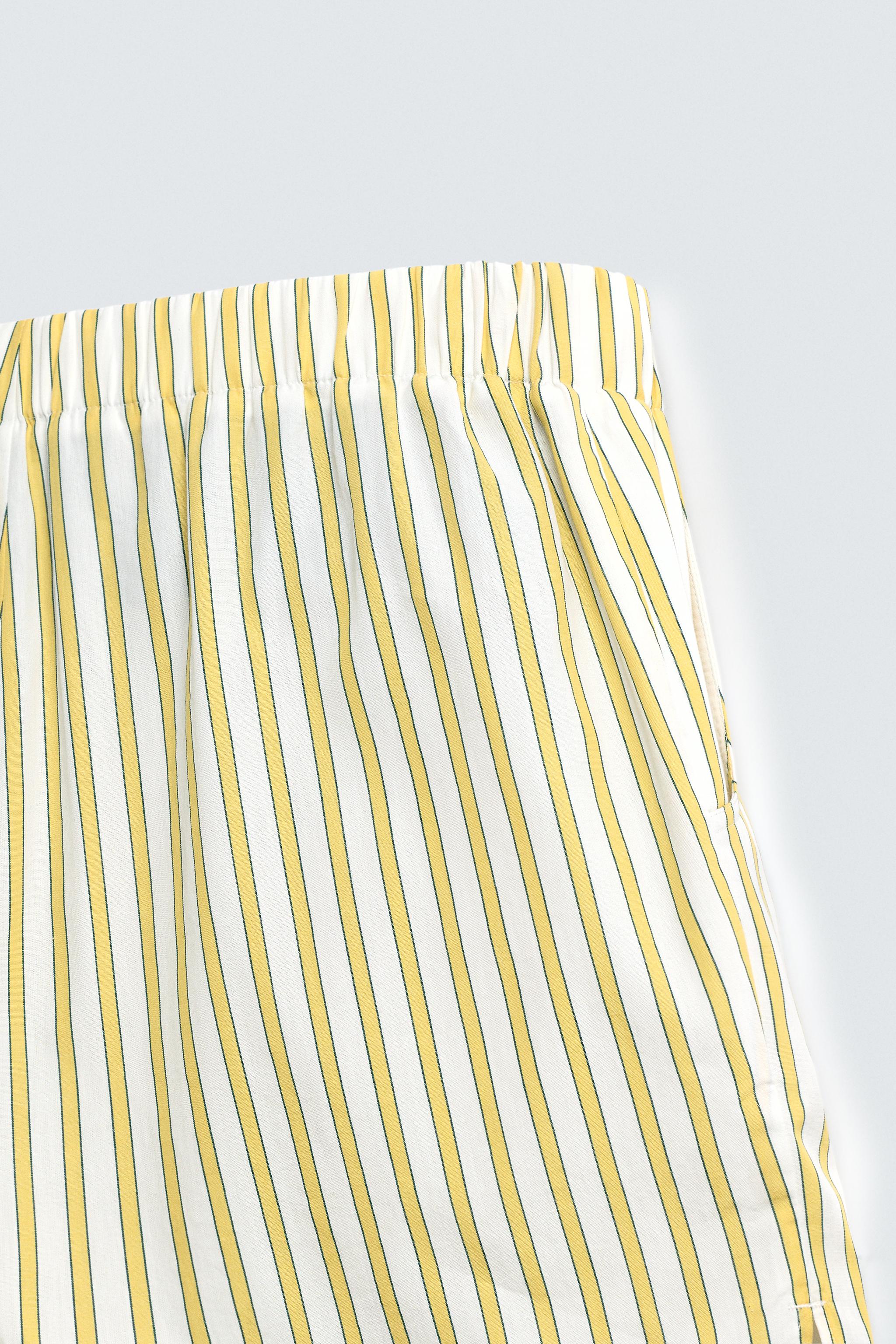 STRIPED EMBROIDERED SHORTS