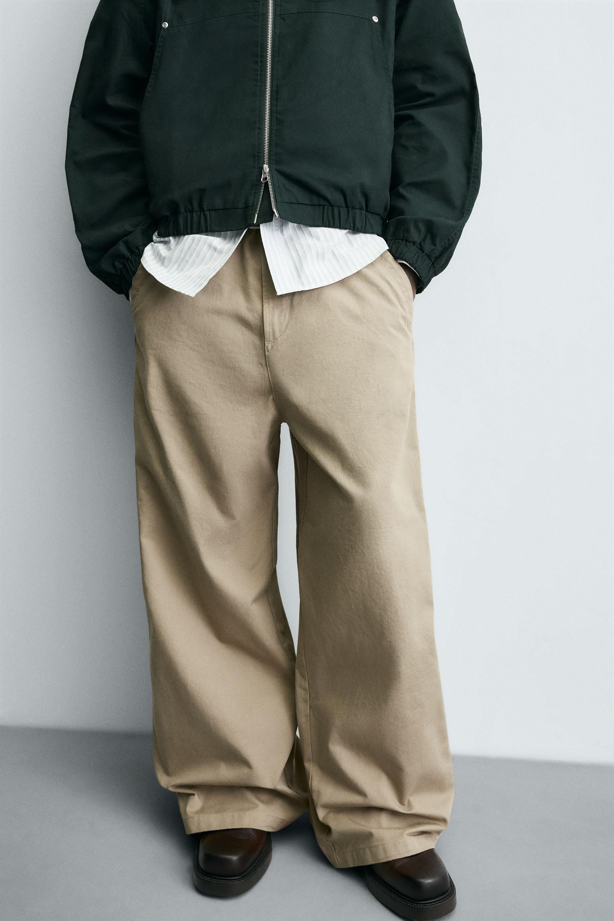 WIDE BAGGY FIT CHINO PANTS