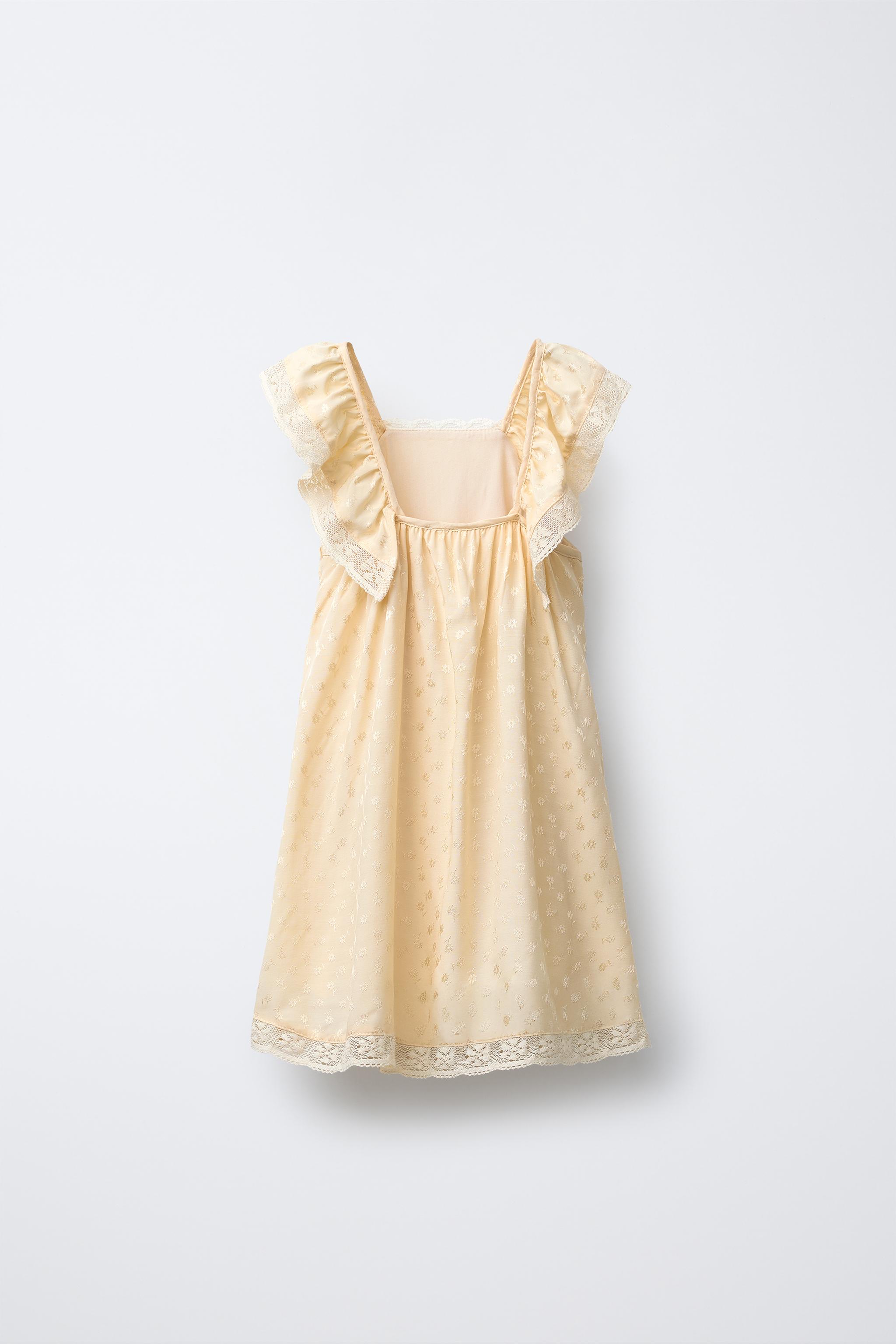 JACQUARD BODICE FLOWY DRESS