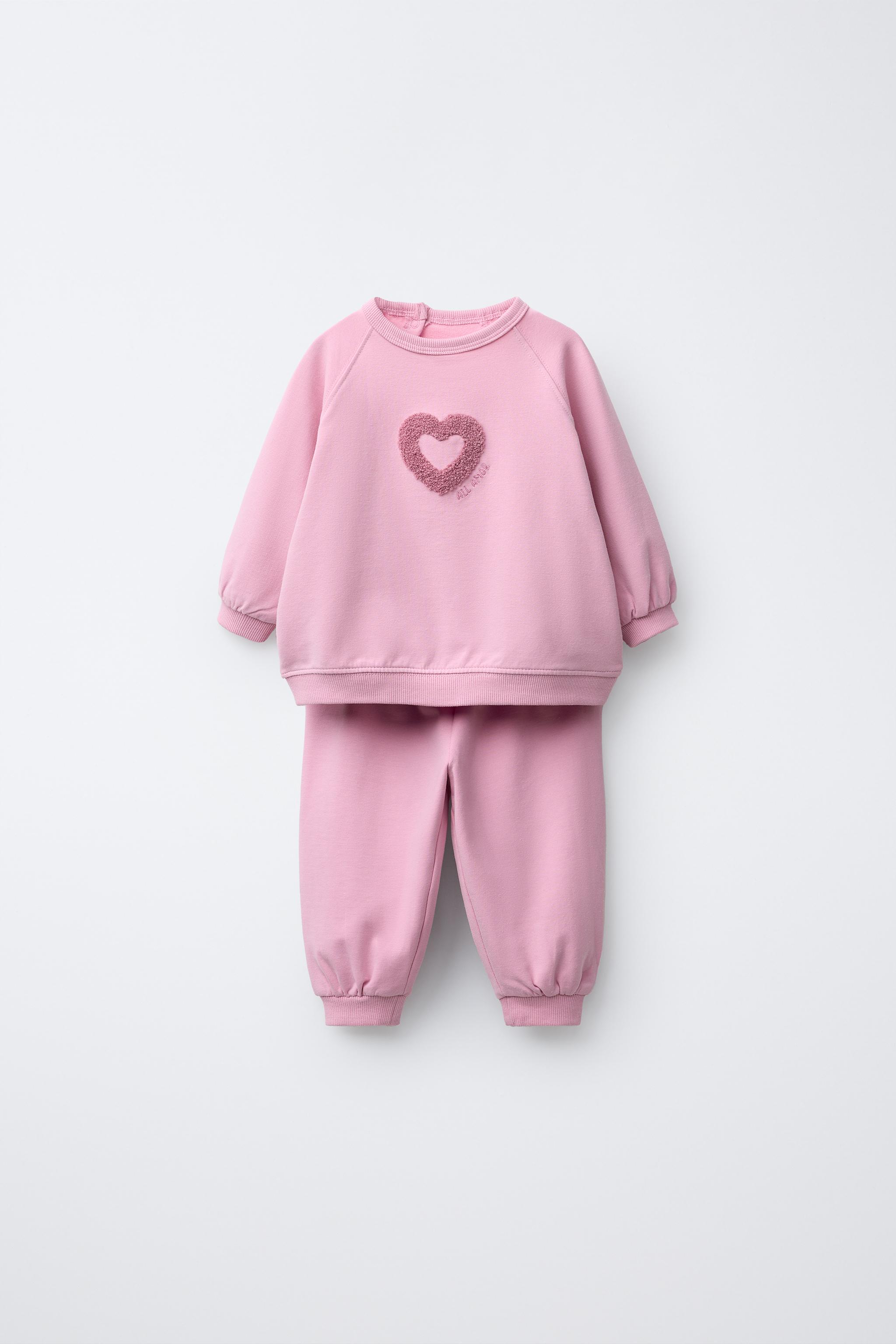 EMBROIDERED TERRY SWEATSHIRT AND JOGGER PANTS SET