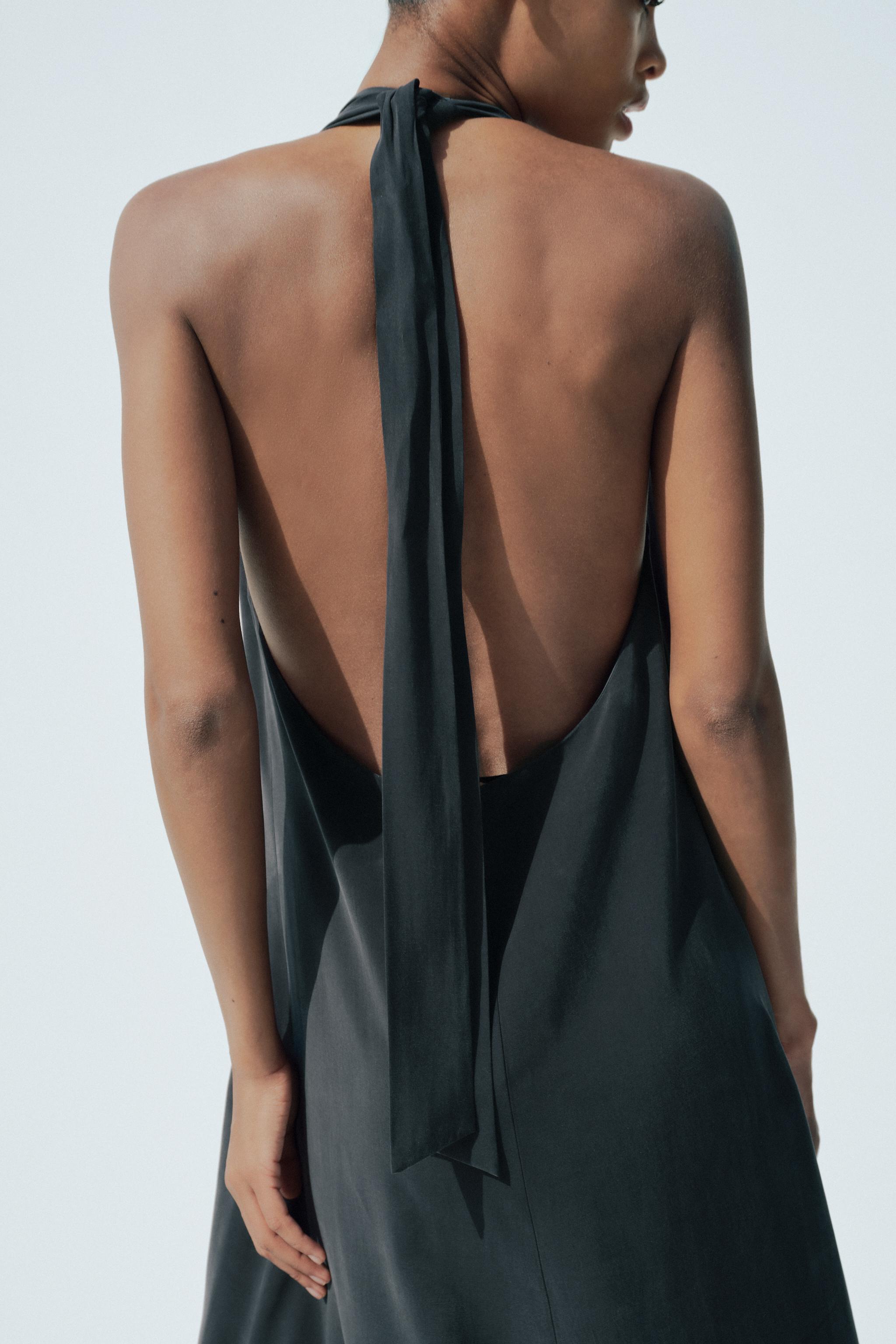 HALTER TIE MIDI DRESS