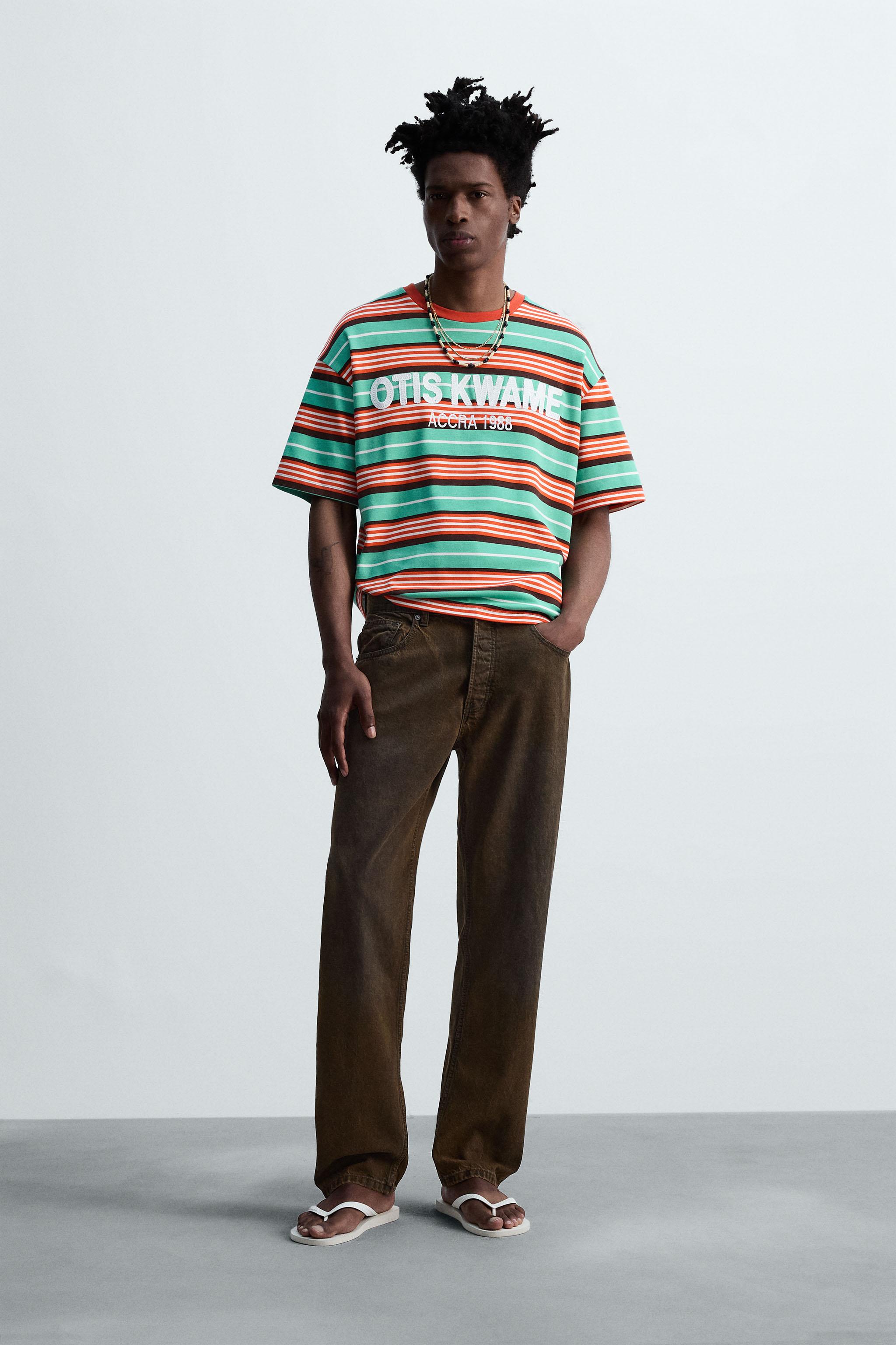 EMBROIDERED STRIPED T-SHIRT © OTIS KWAME KYE QUAICOE