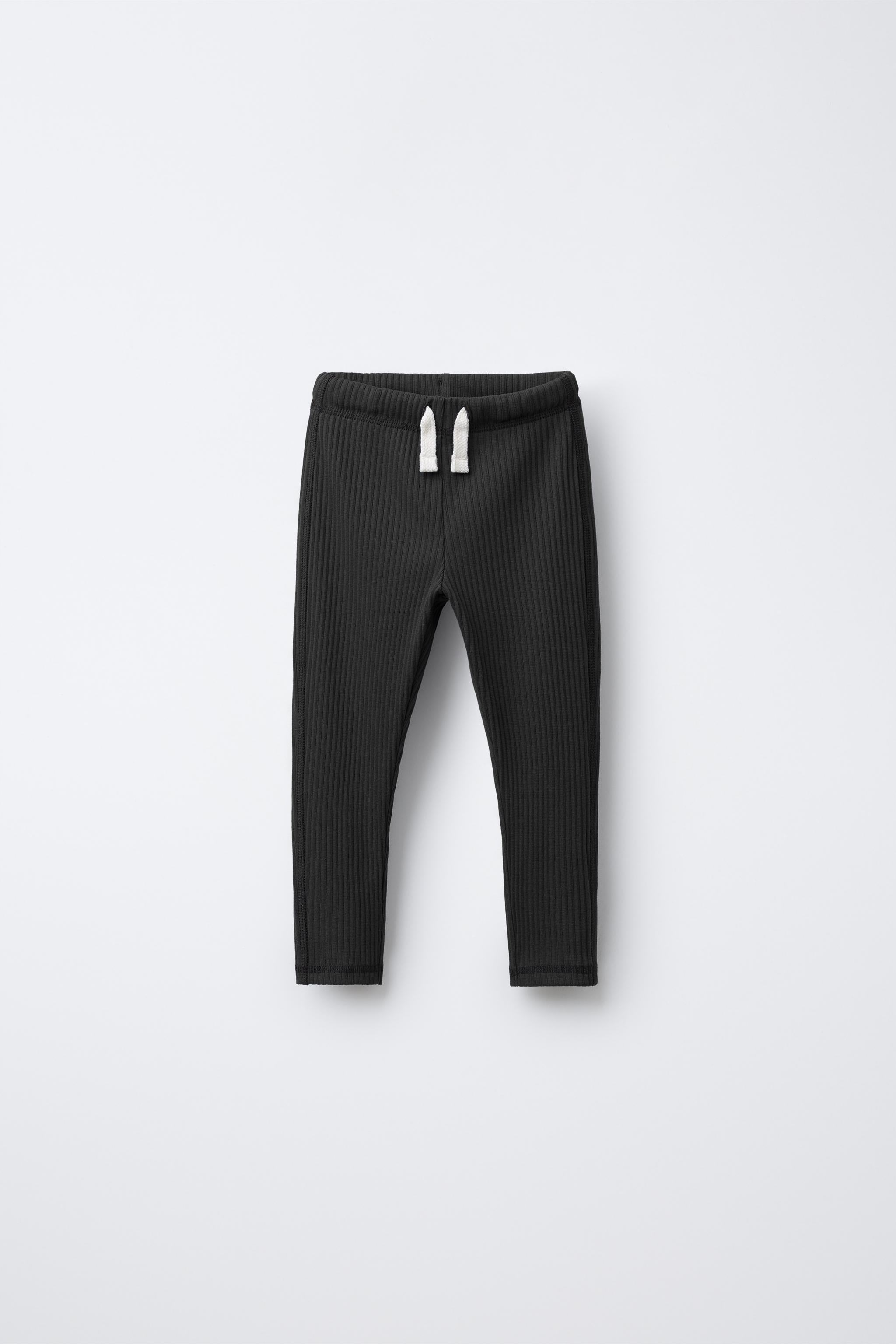 RIBBED LEGGINGS WITH LABEL