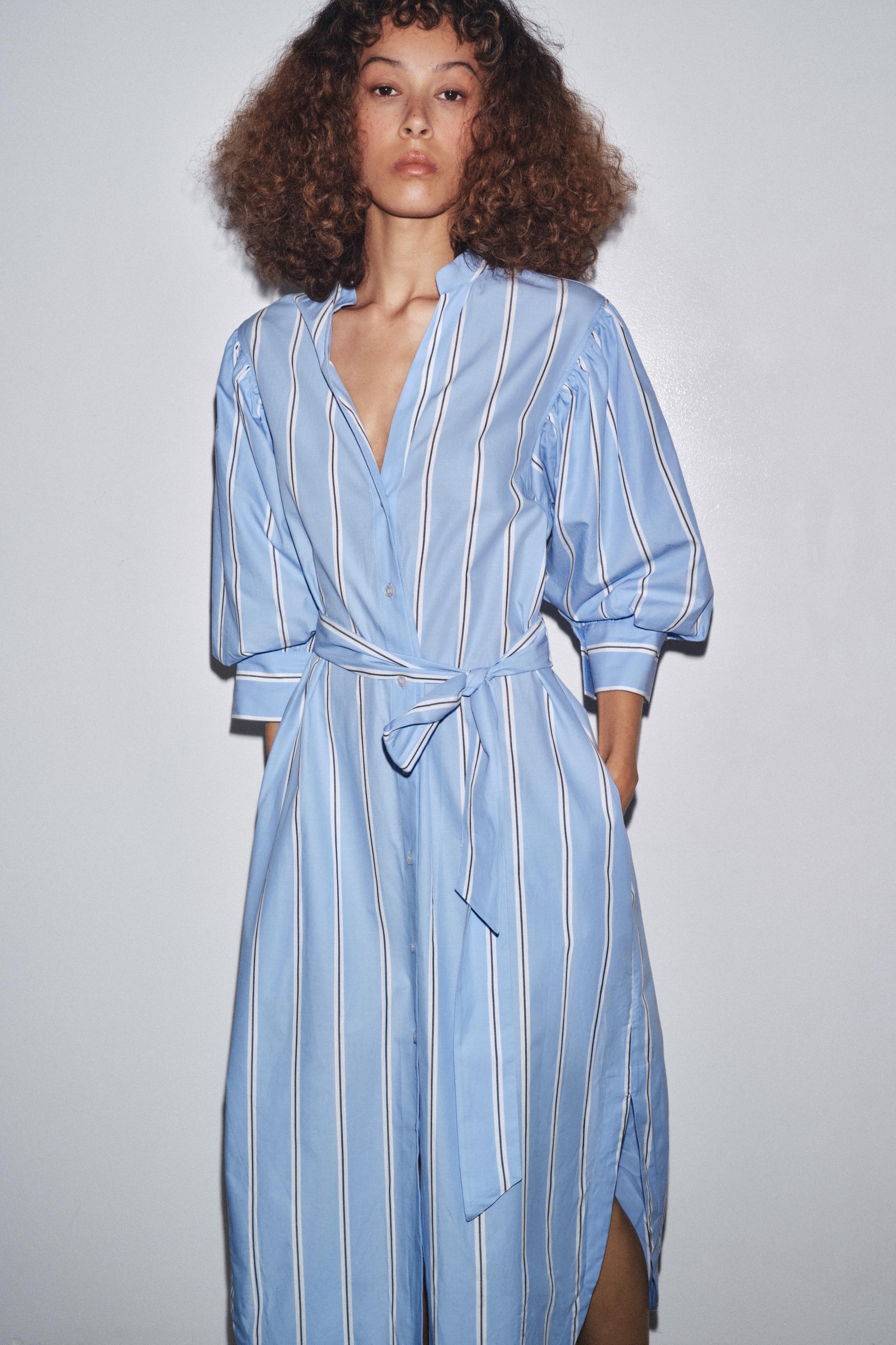 STRIPED BELTED DRESS ZW COLLECTION