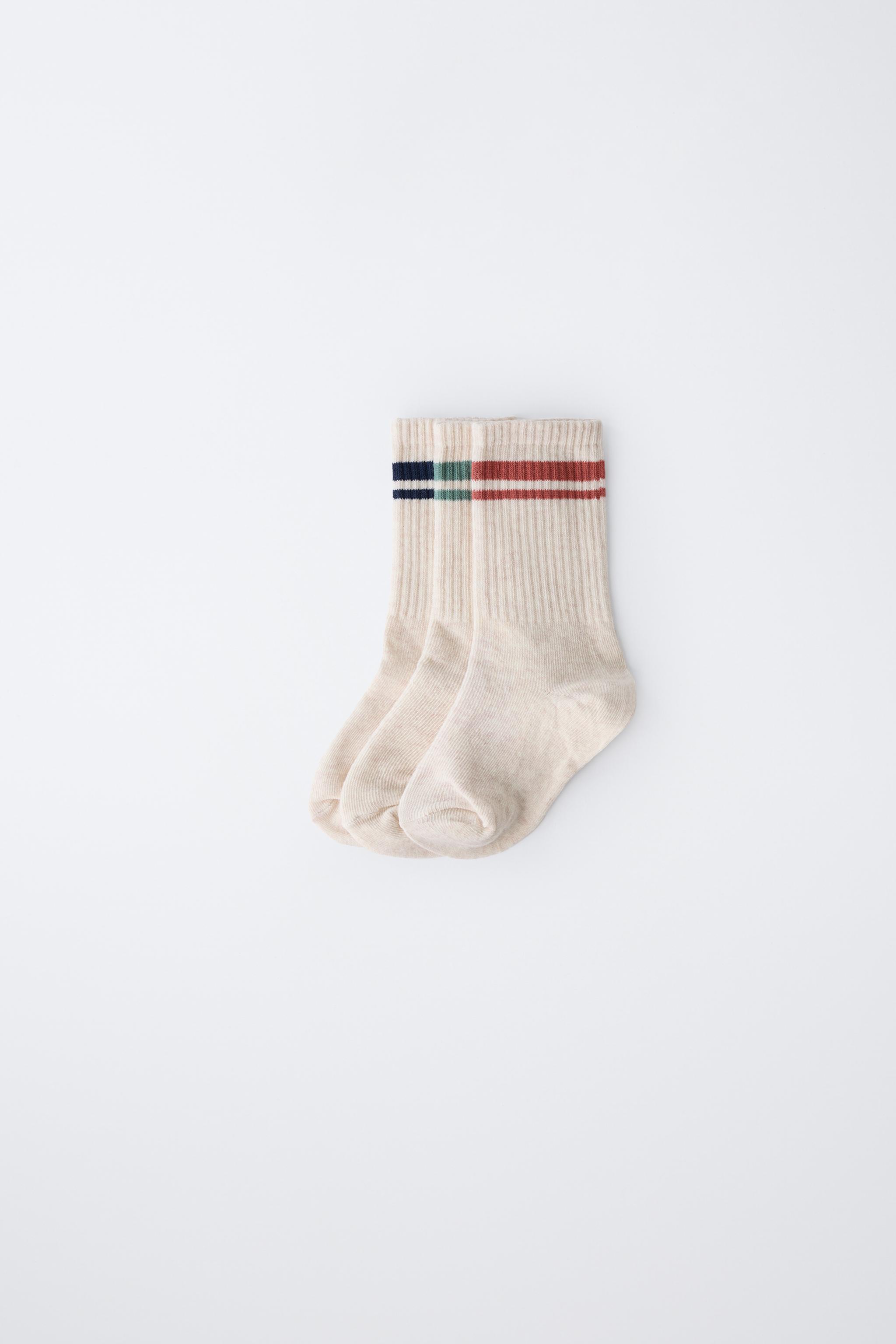 THREE-PACK OF STRIPED LONG SOCKS