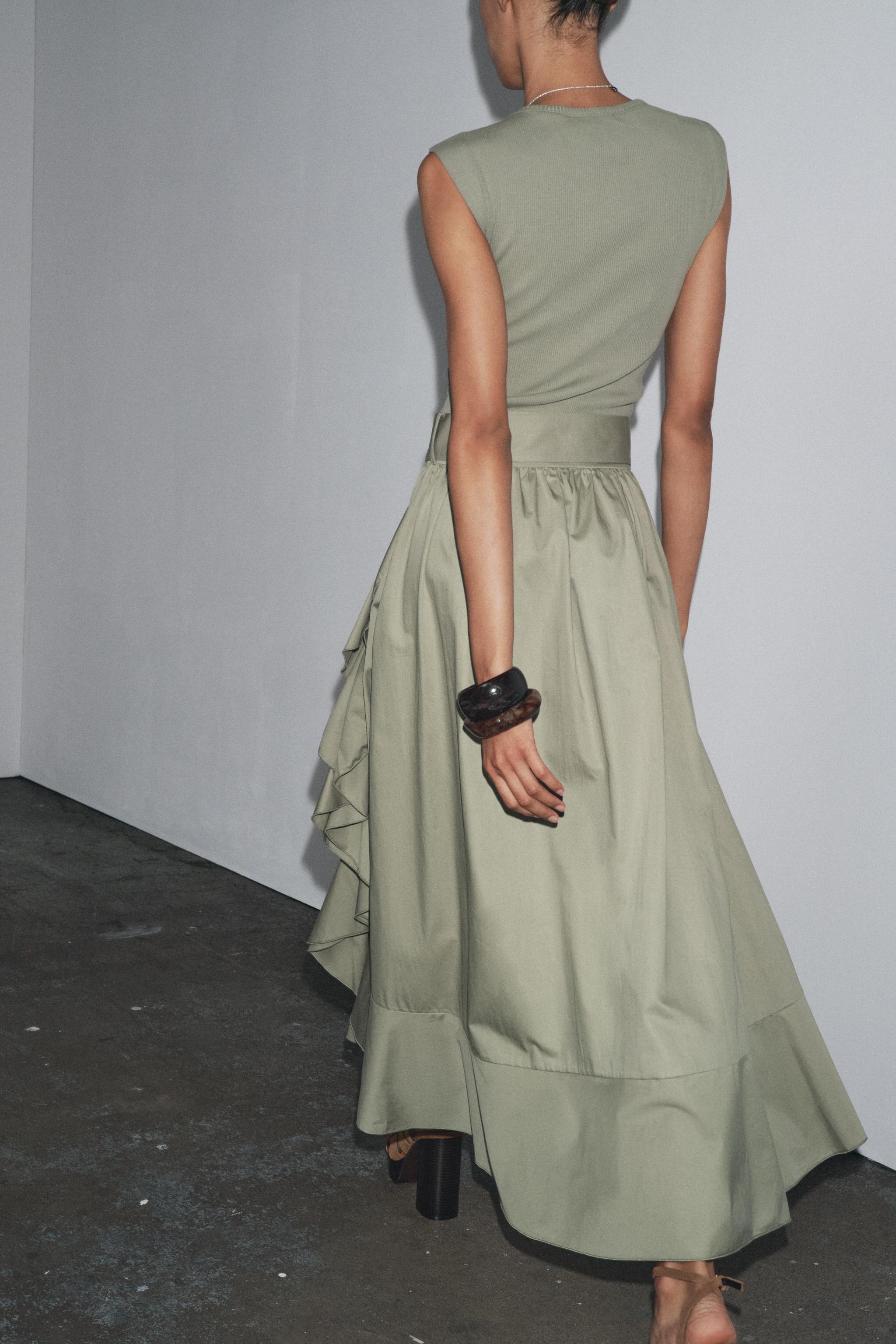 BELTED COMBINATION DRESS