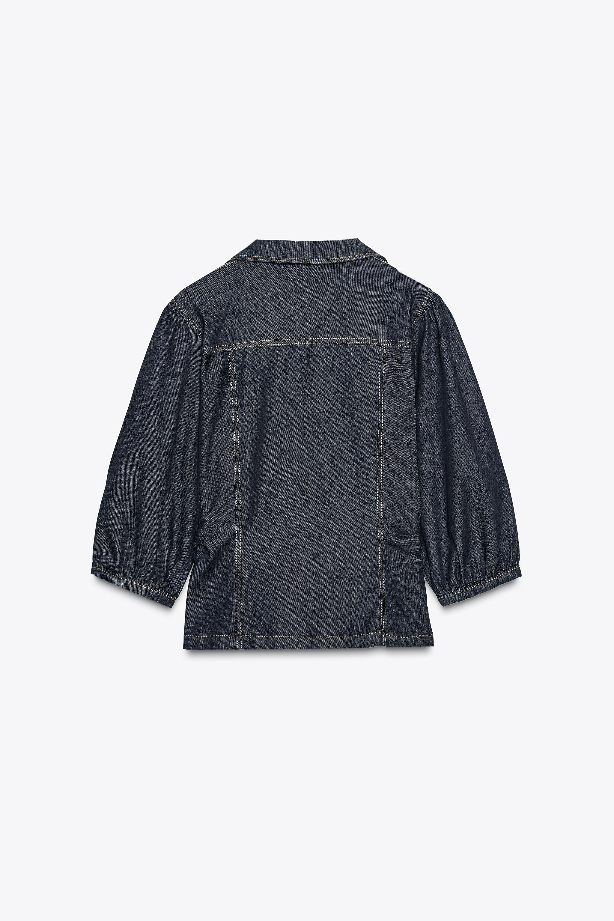 Z1975 FITTED DENIM PUFF SLEEVE SHIRT