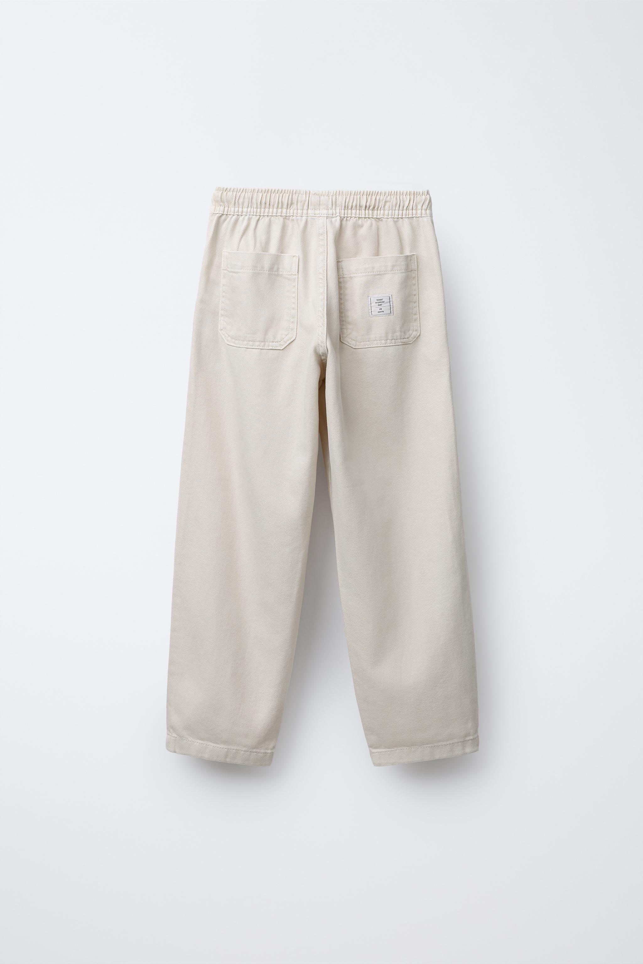 FLOWY PANTS WITH ELASTIC TRIM