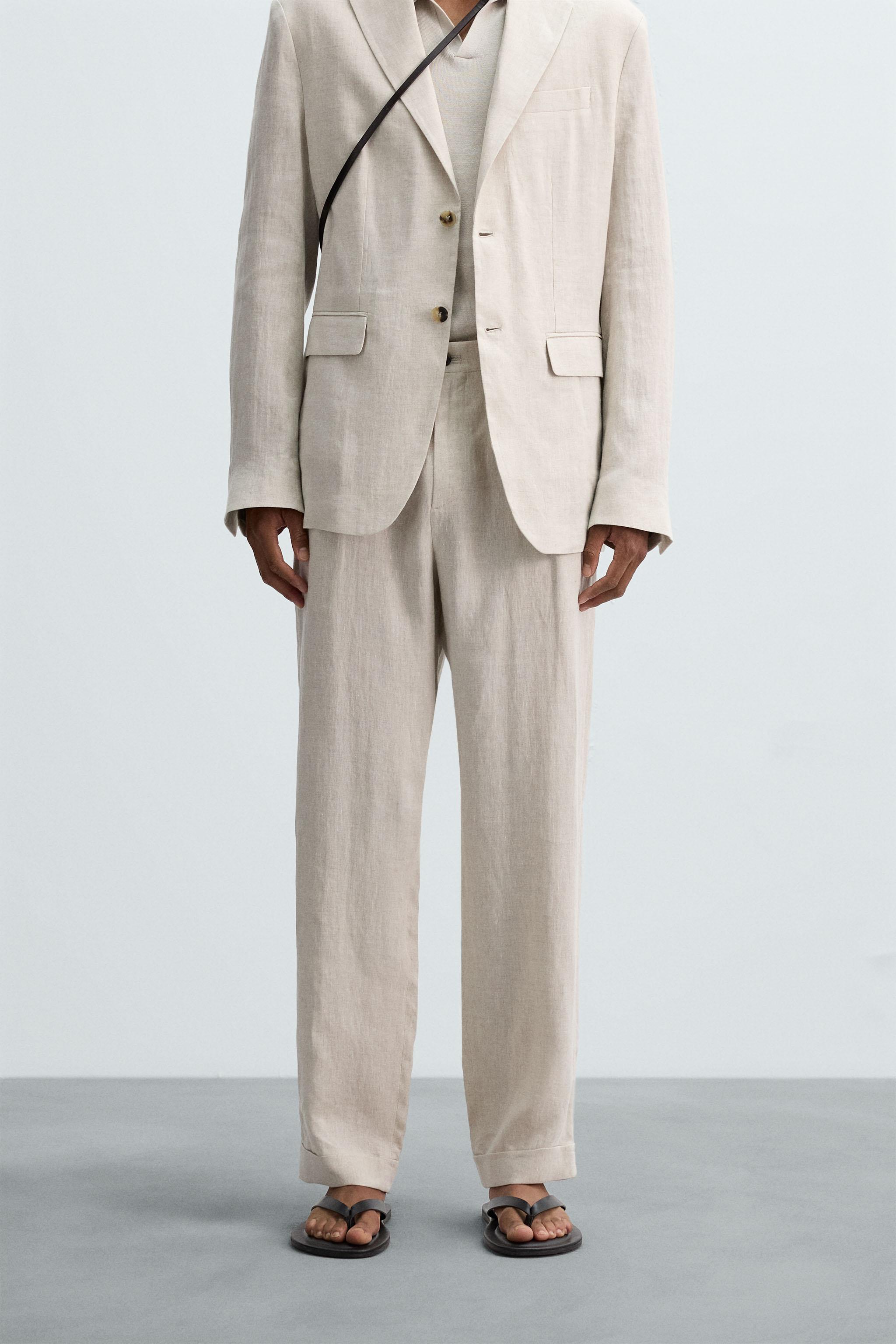100% LINEN SUIT PANTS