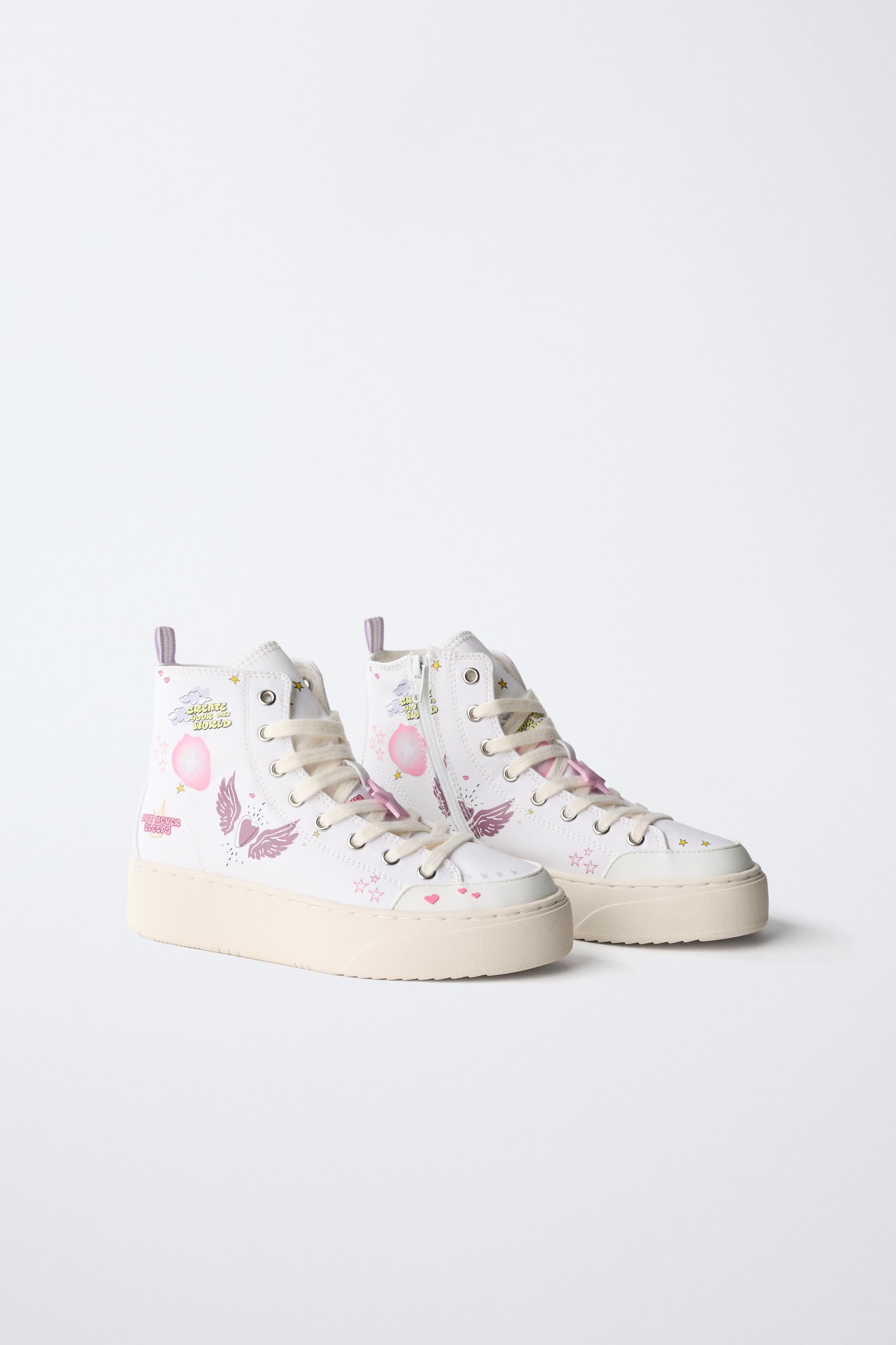 PRINTED HIGH-TOP SNEAKERS