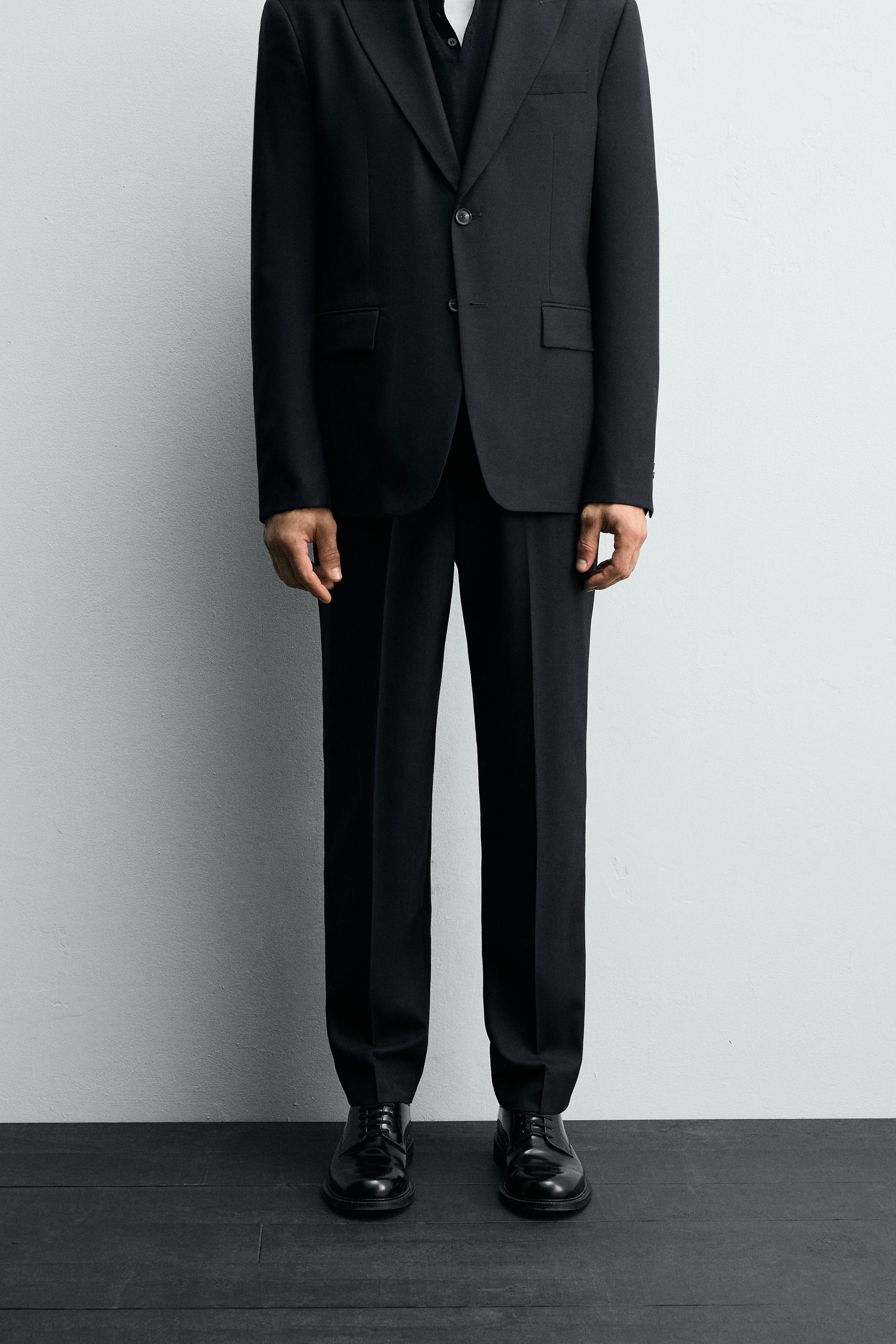 HERRINGBONE SUIT PANTS