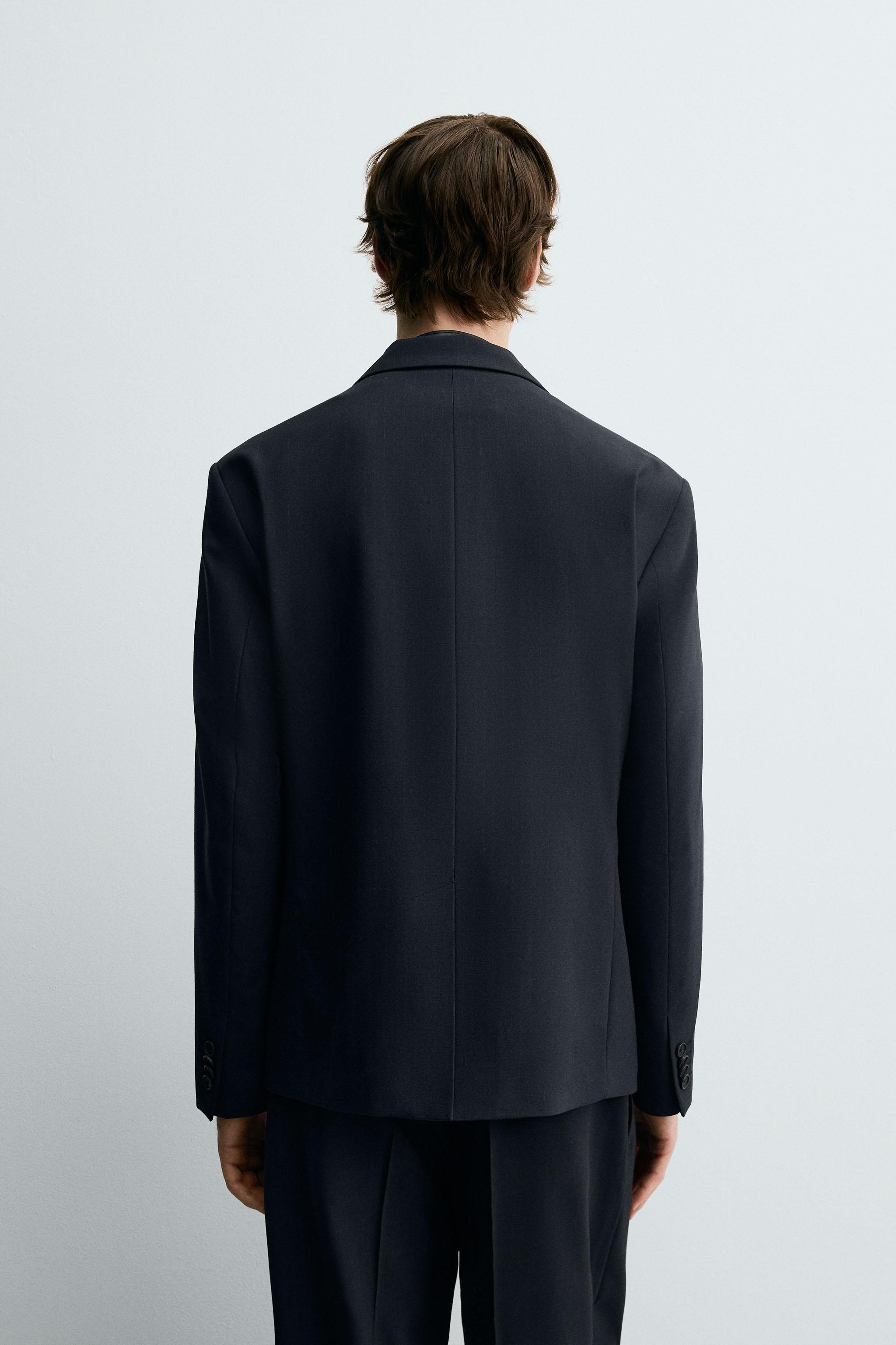 STRIPED DOUBLE BREASTED SUIT BLAZER