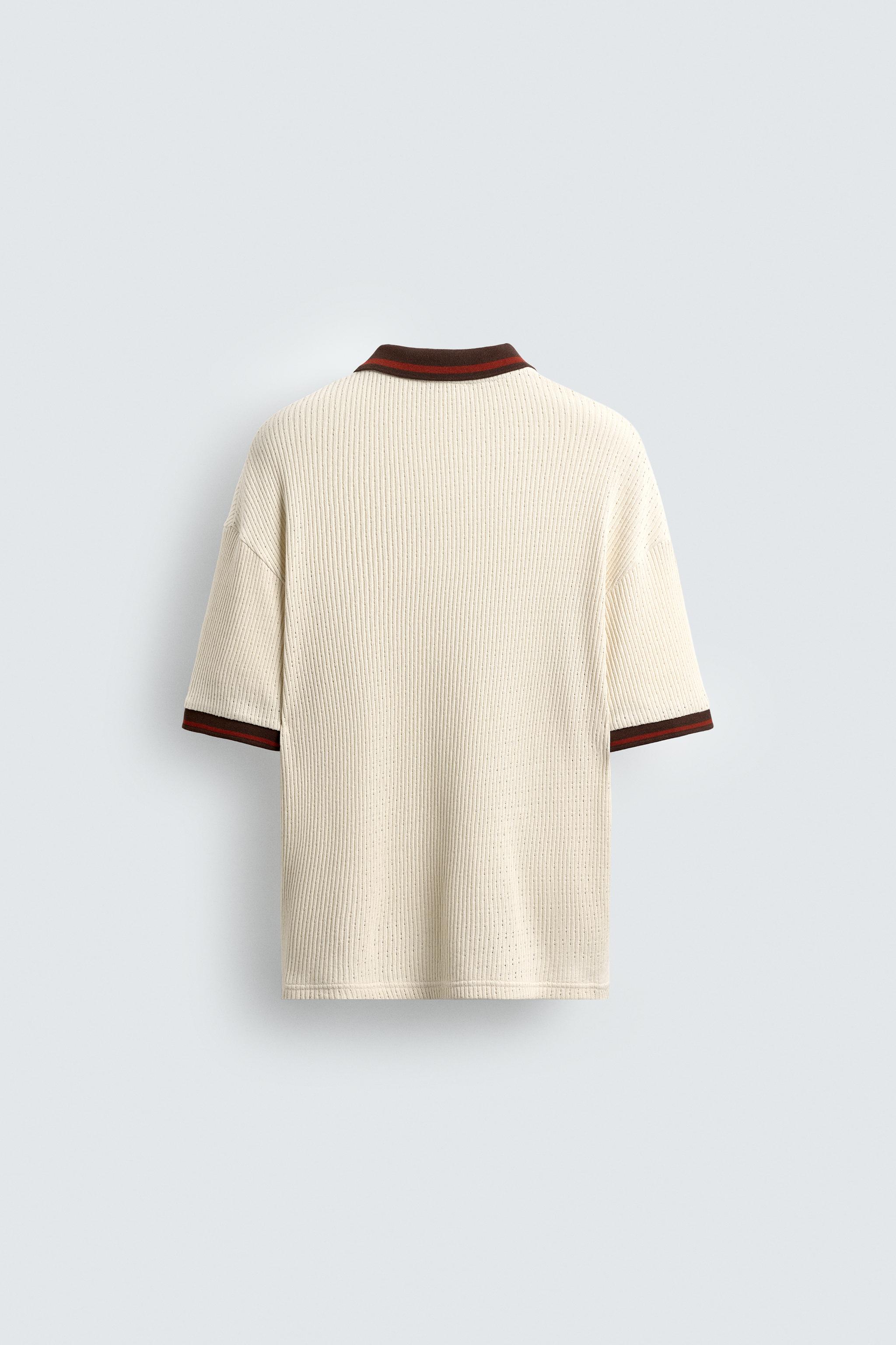 RETRO SOCCER TEXTURED POLO SHIRT