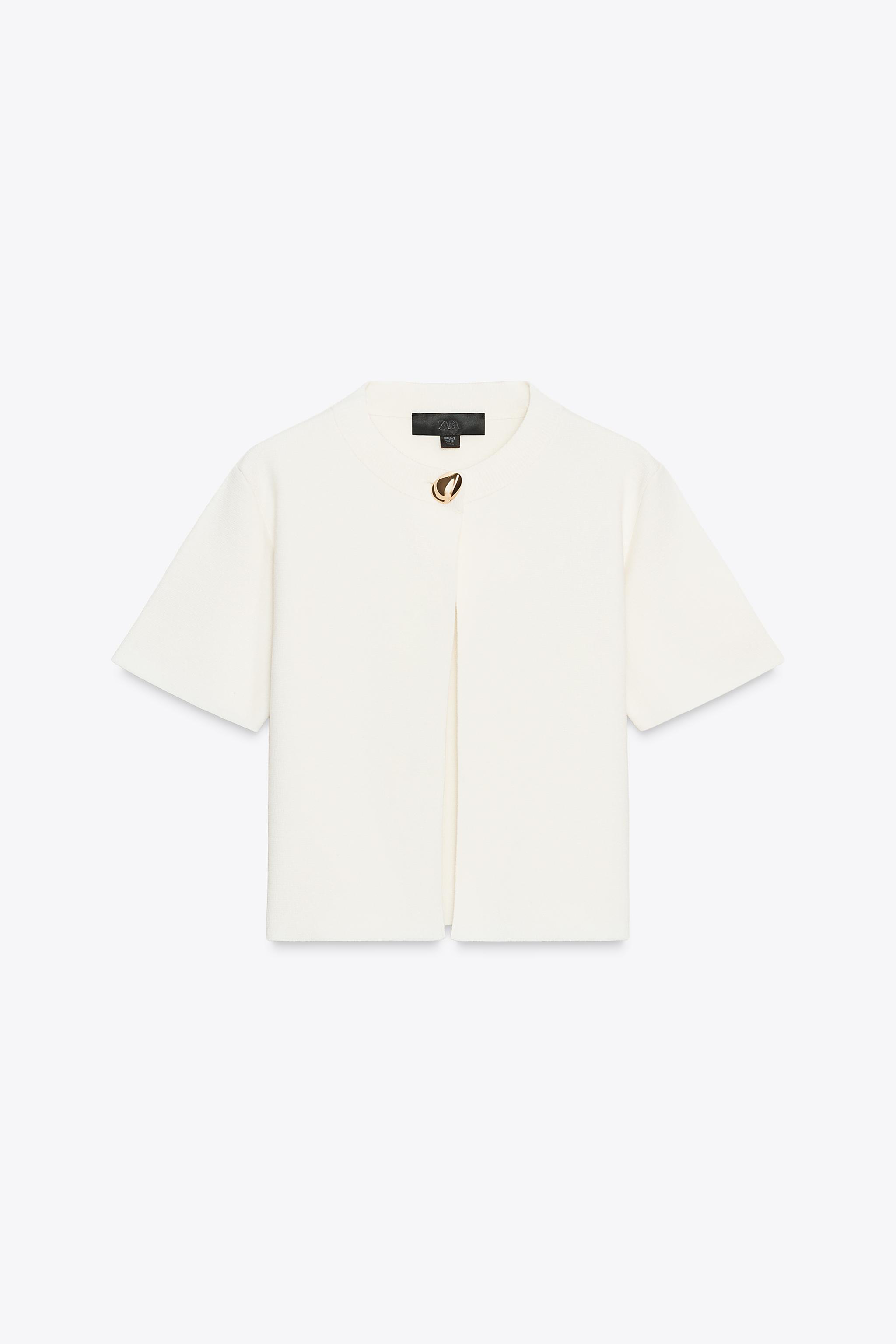 SHORT SLEEVE KNIT CARDIGAN