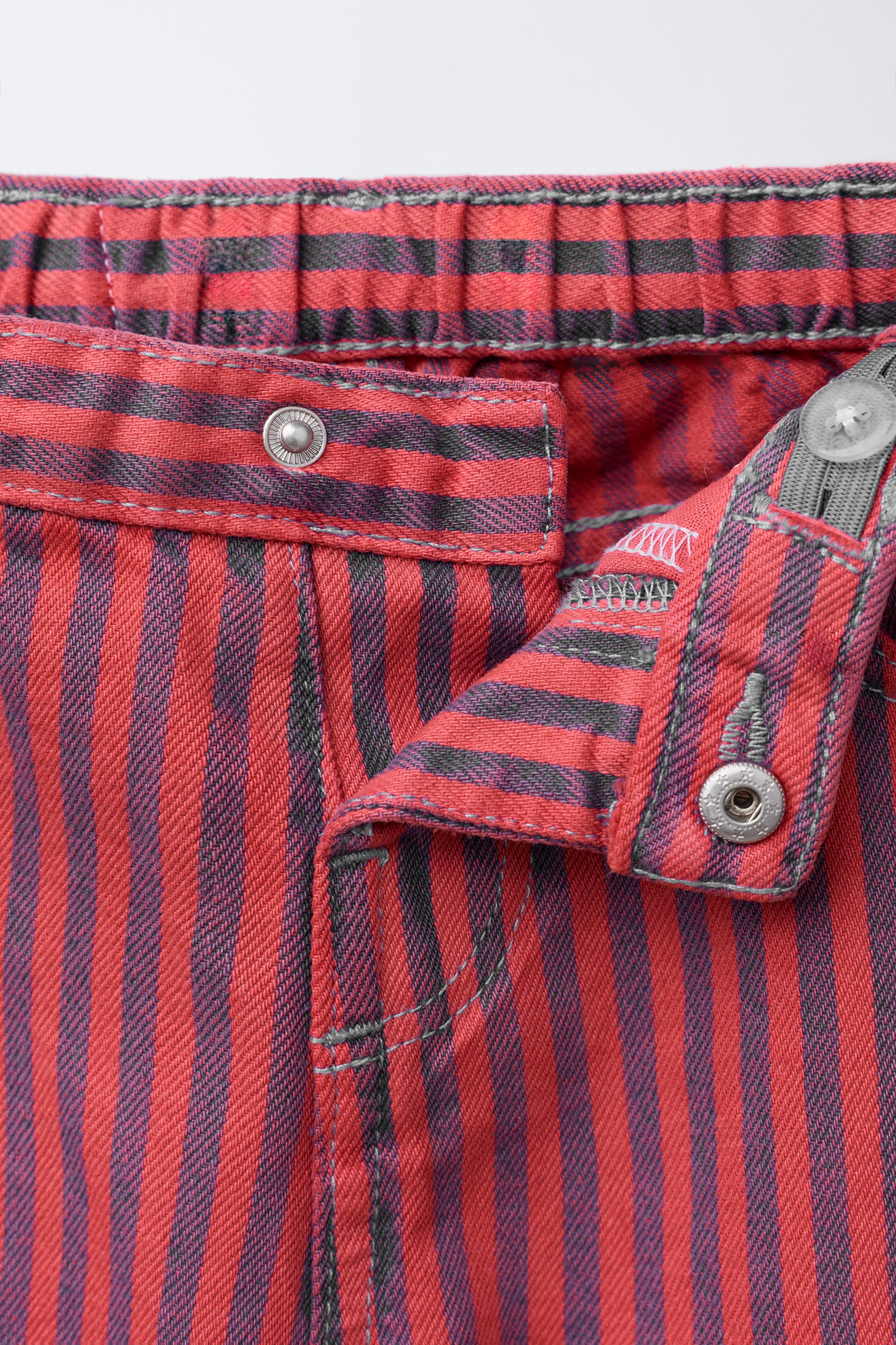 STRIPED STRAIGHT TWILL CULOTTES