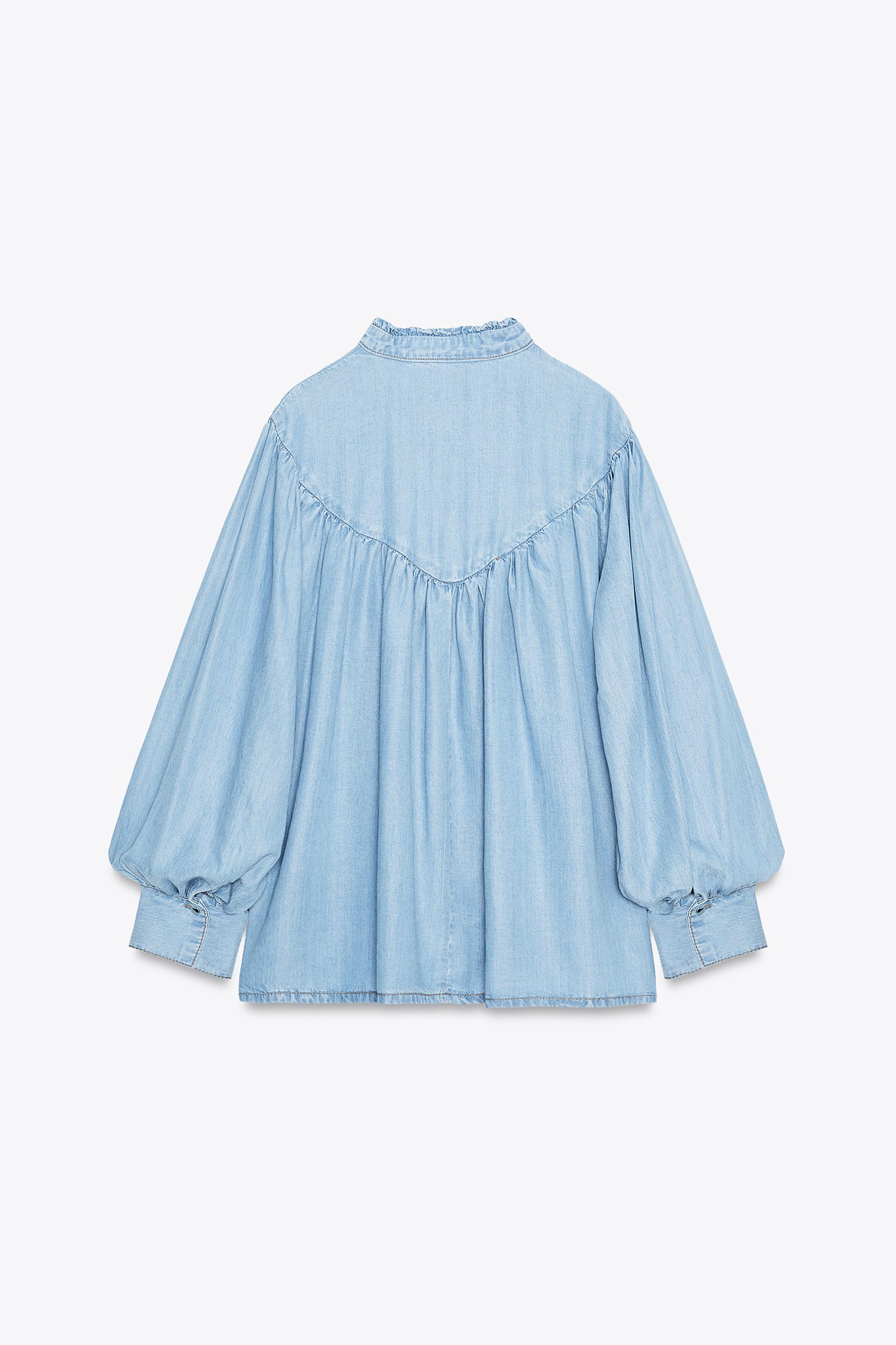 OVERSIZED FLOWY DENIM SHIRT