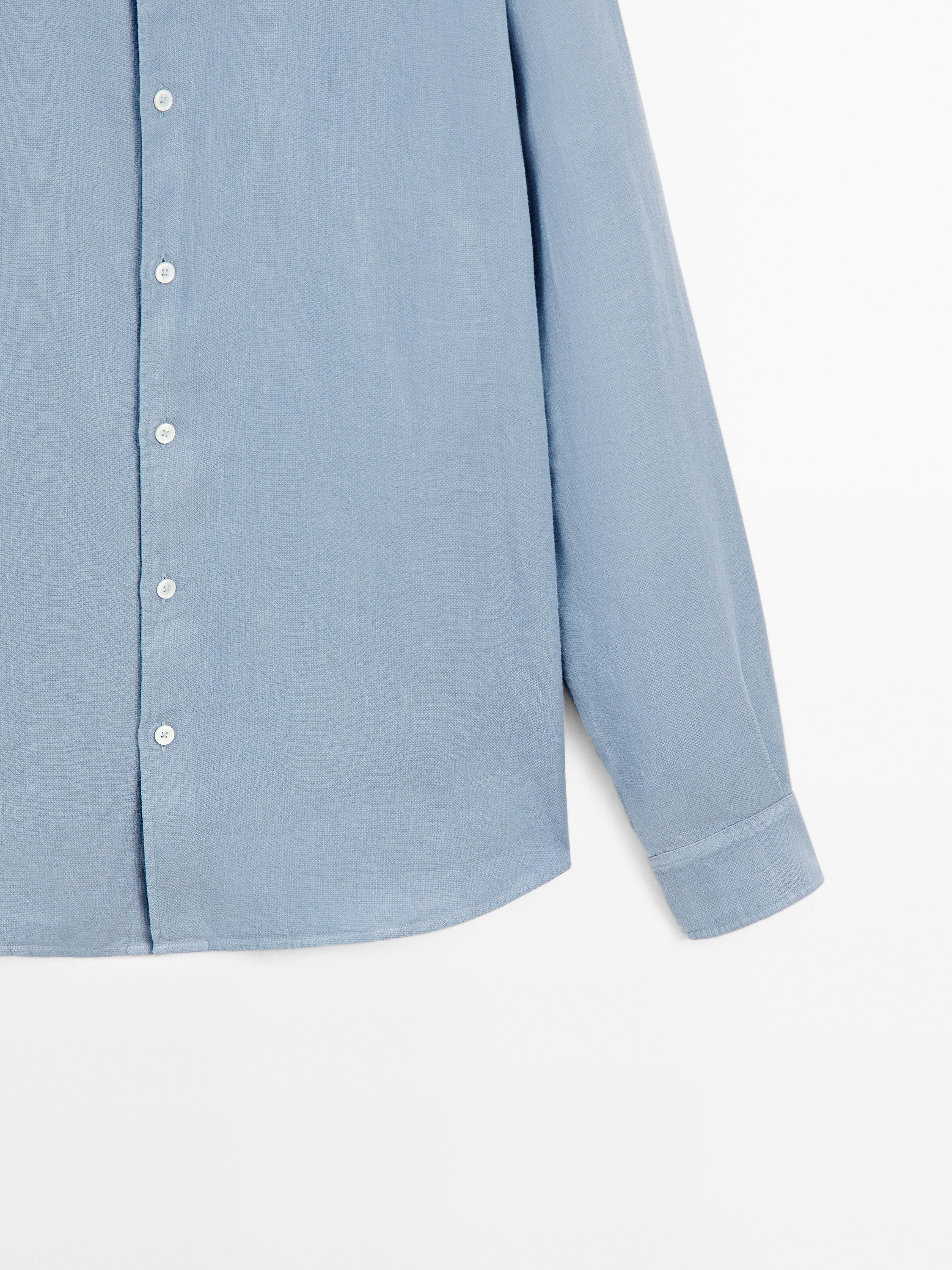 Slim fit linen blend shirt