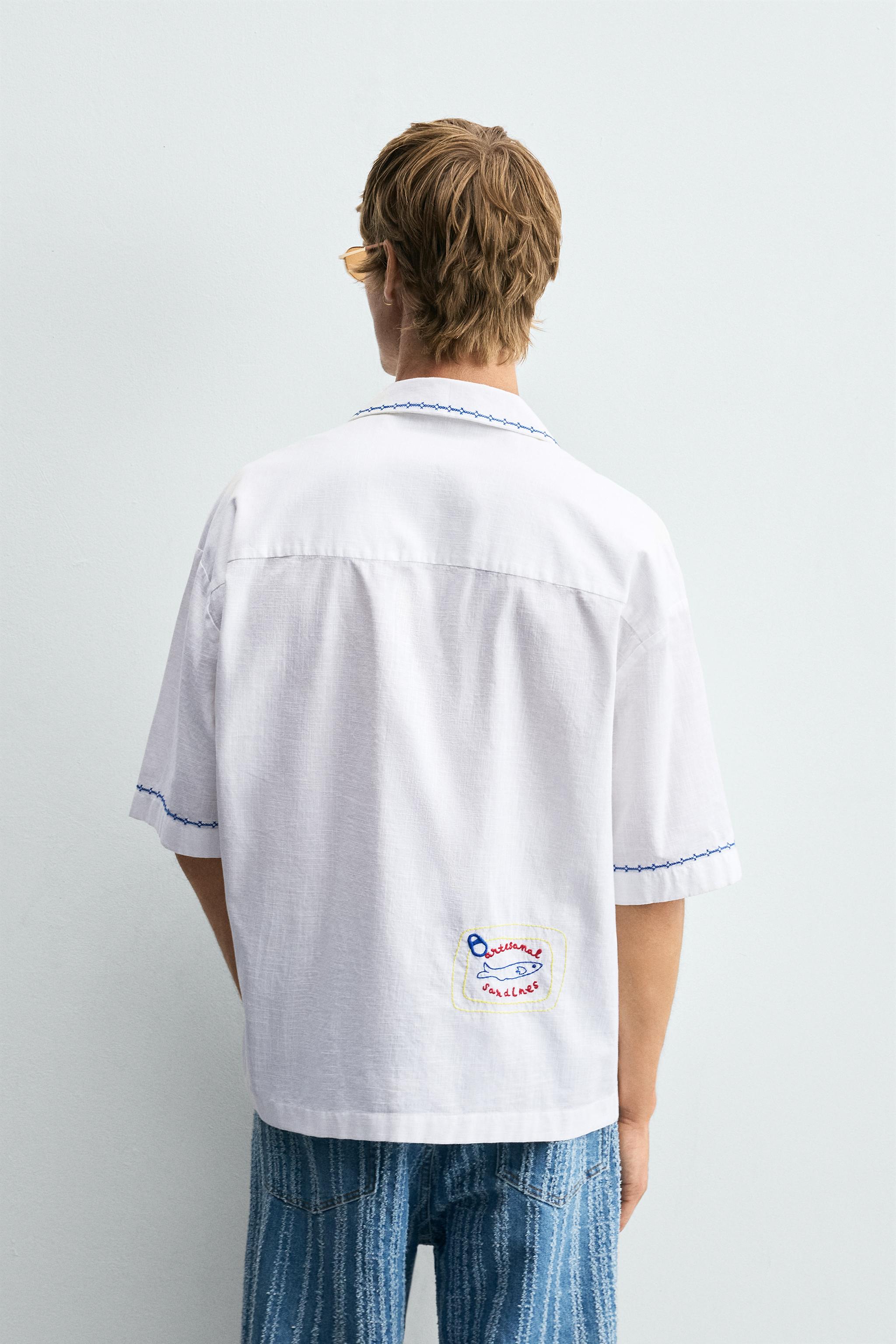 CONTRAST EMBROIDERY SHIRT