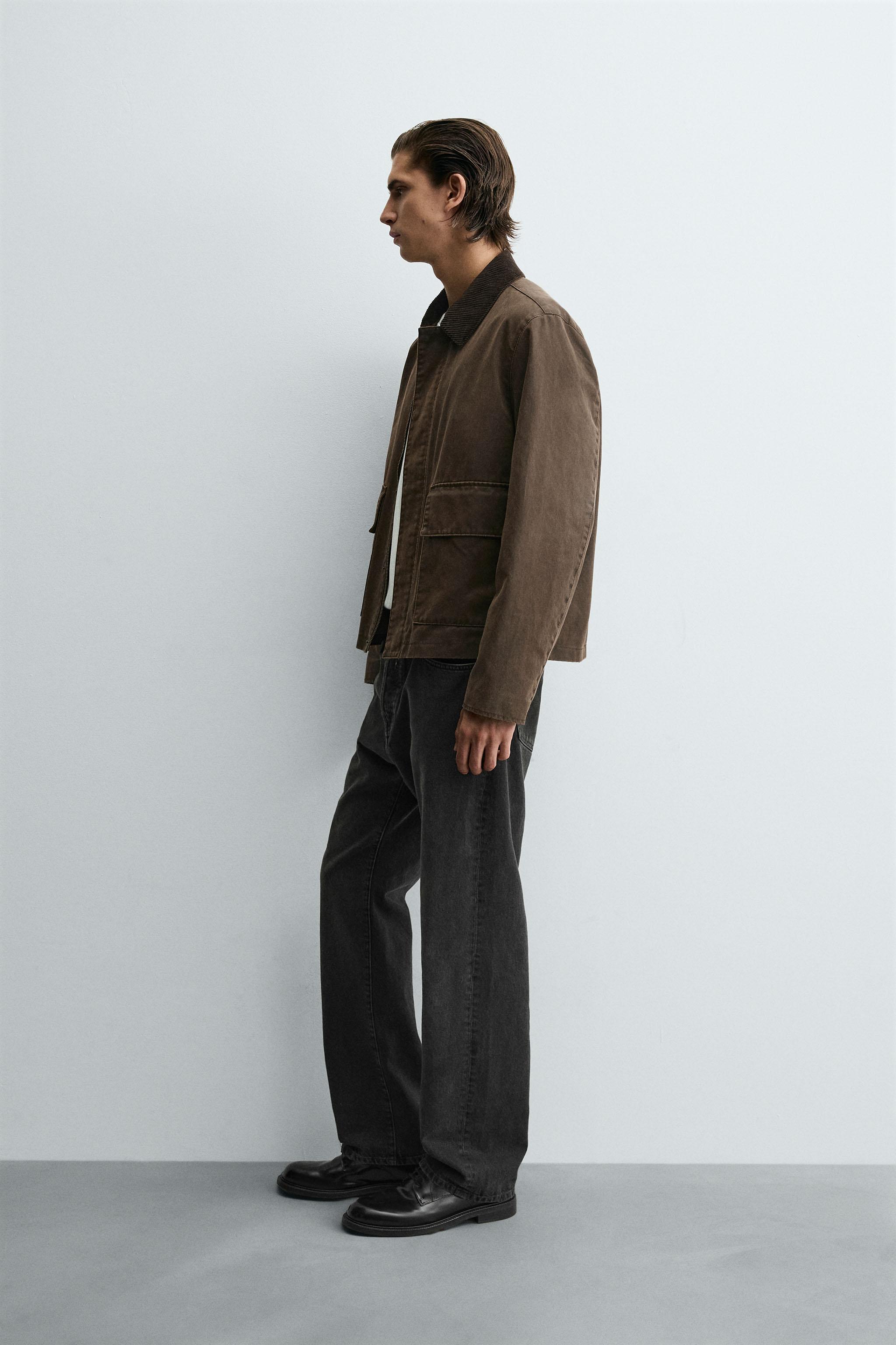 CONTRAST WAXED EFFECT JACKET