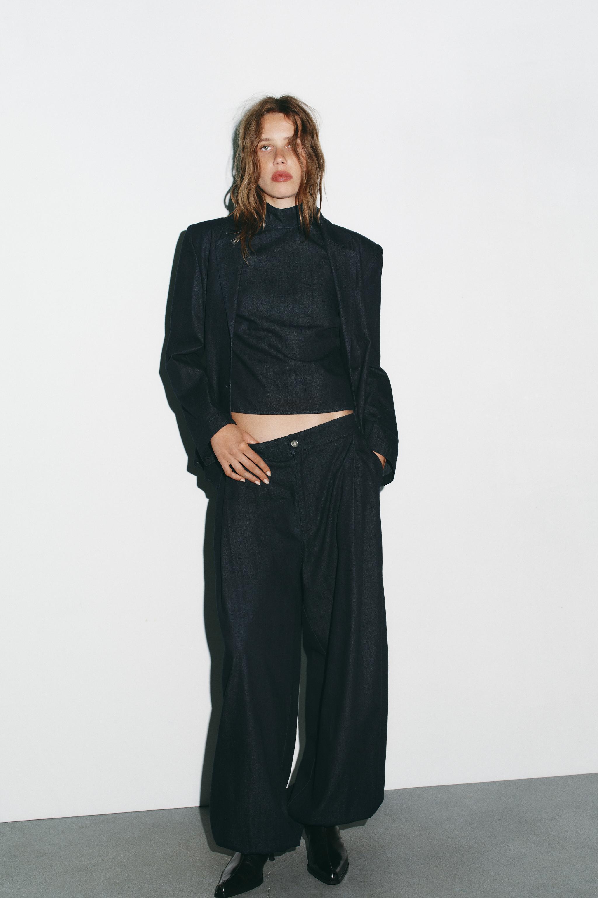 DENIM HALTER TOP TRF