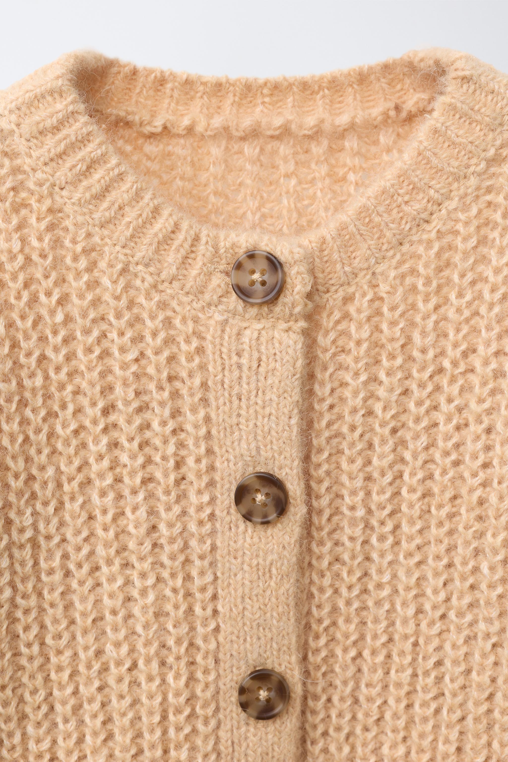 LACE POCKET KNIT CARDIGAN