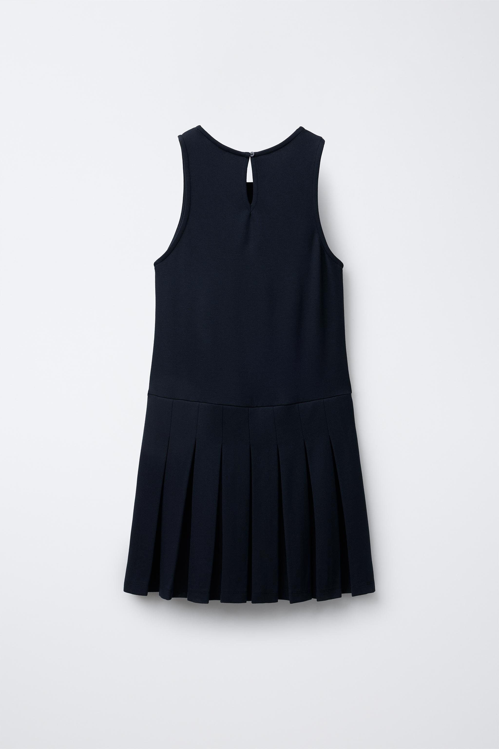 PLEATED PINAFORE DRESS