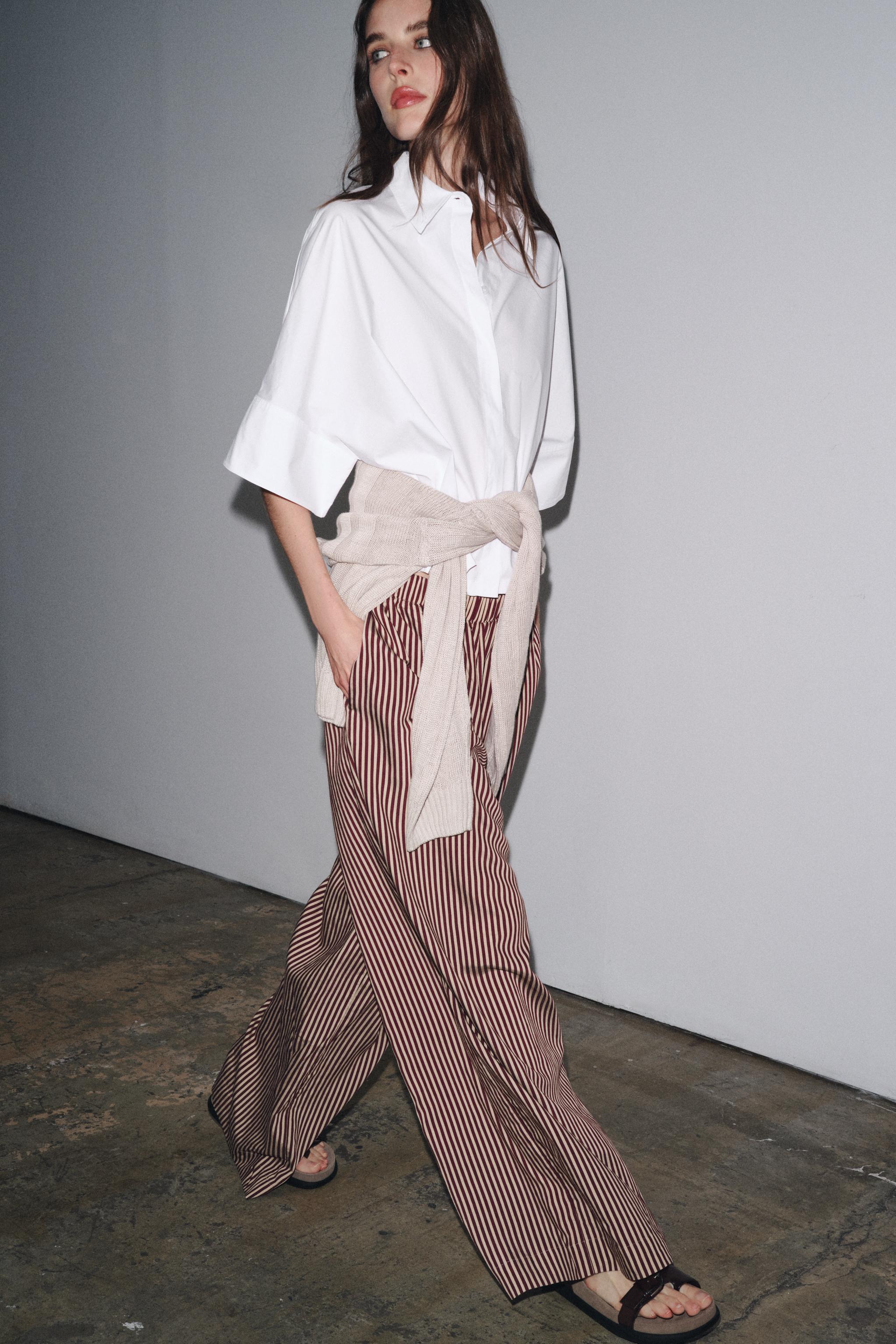 ZW COLLECTION STRIPED FLOWY PANTS