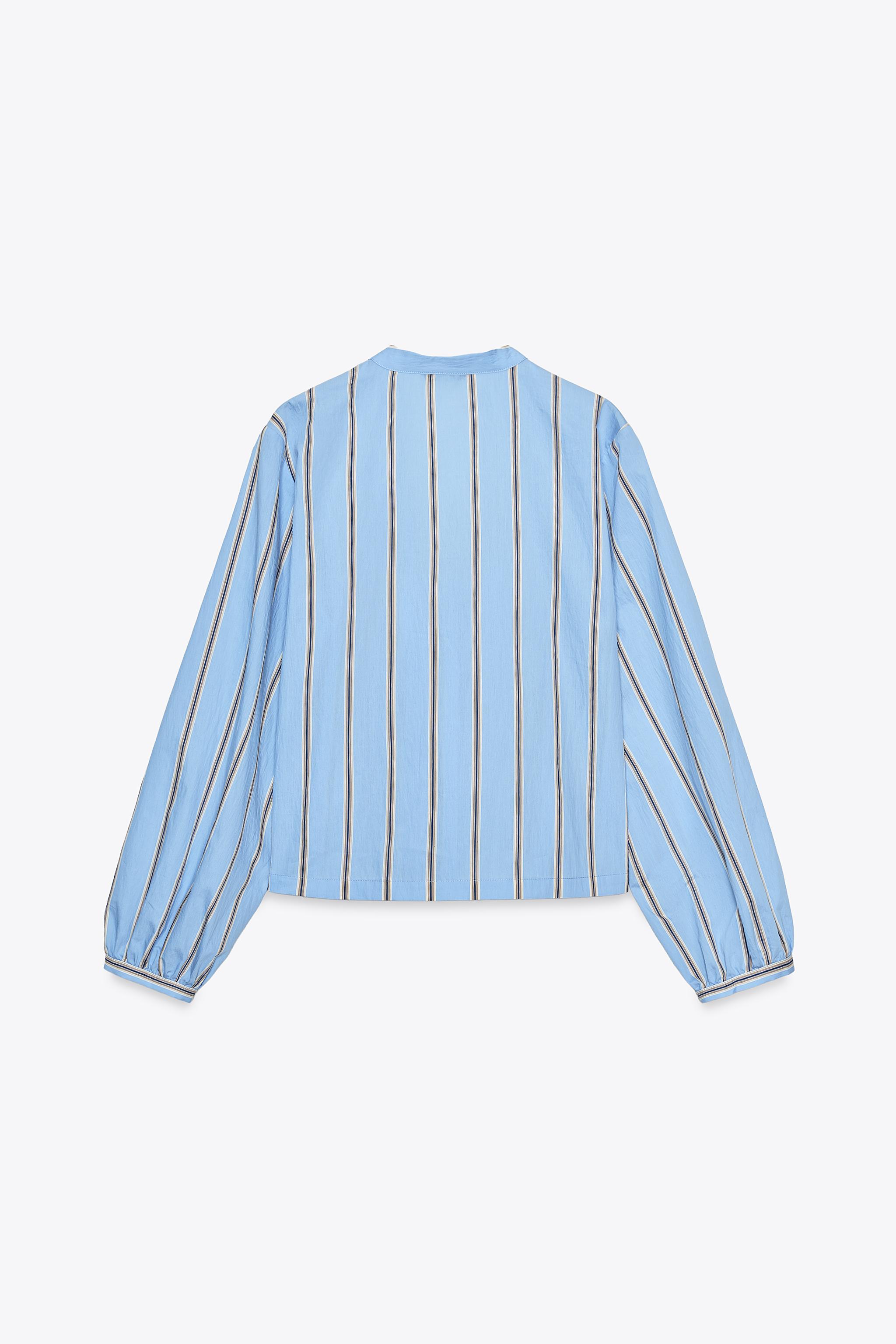 STRIPED POPLIN SHIRT WITH TIES
