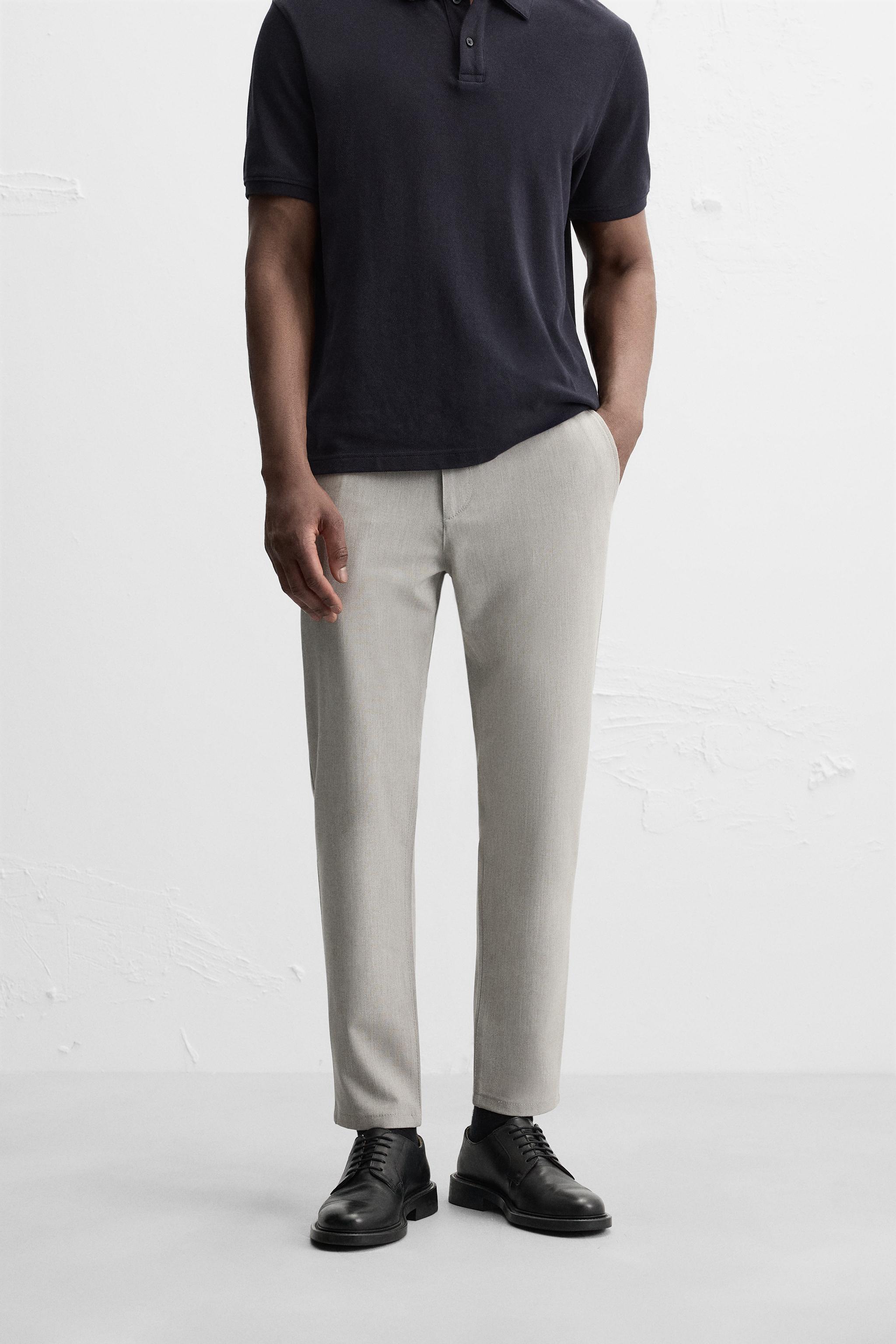 TEXTURED STRETCH PANTS