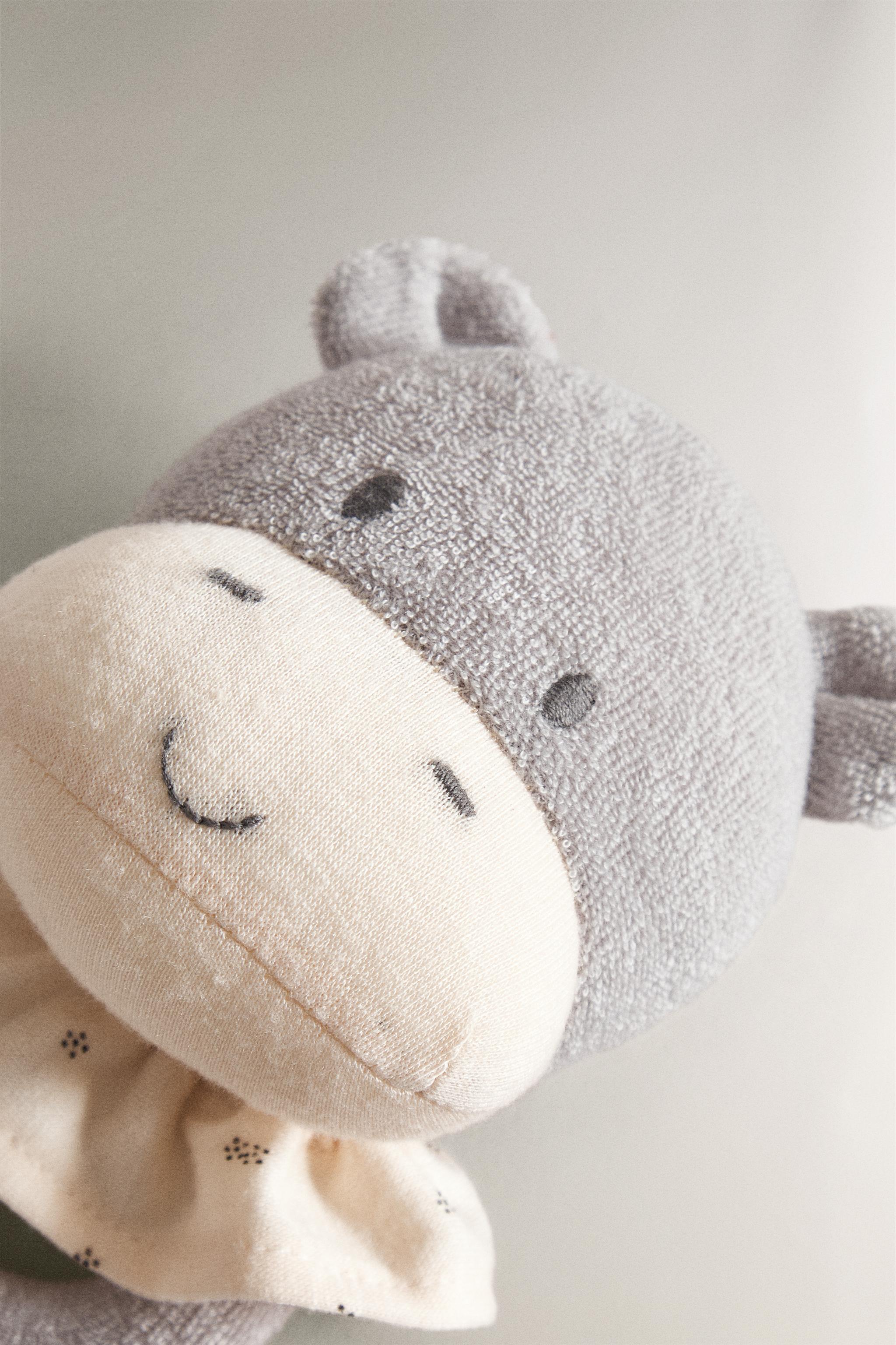 CHILDREN'S HIPPOPOTAMUS PLUSH TOY RATTLE