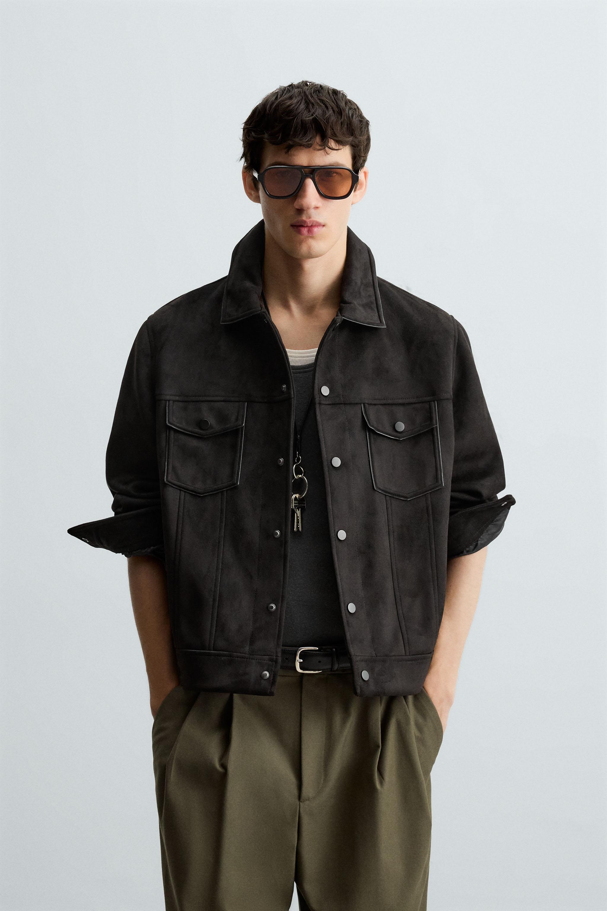 FAUX SUEDE REGULAR FIT JACKET