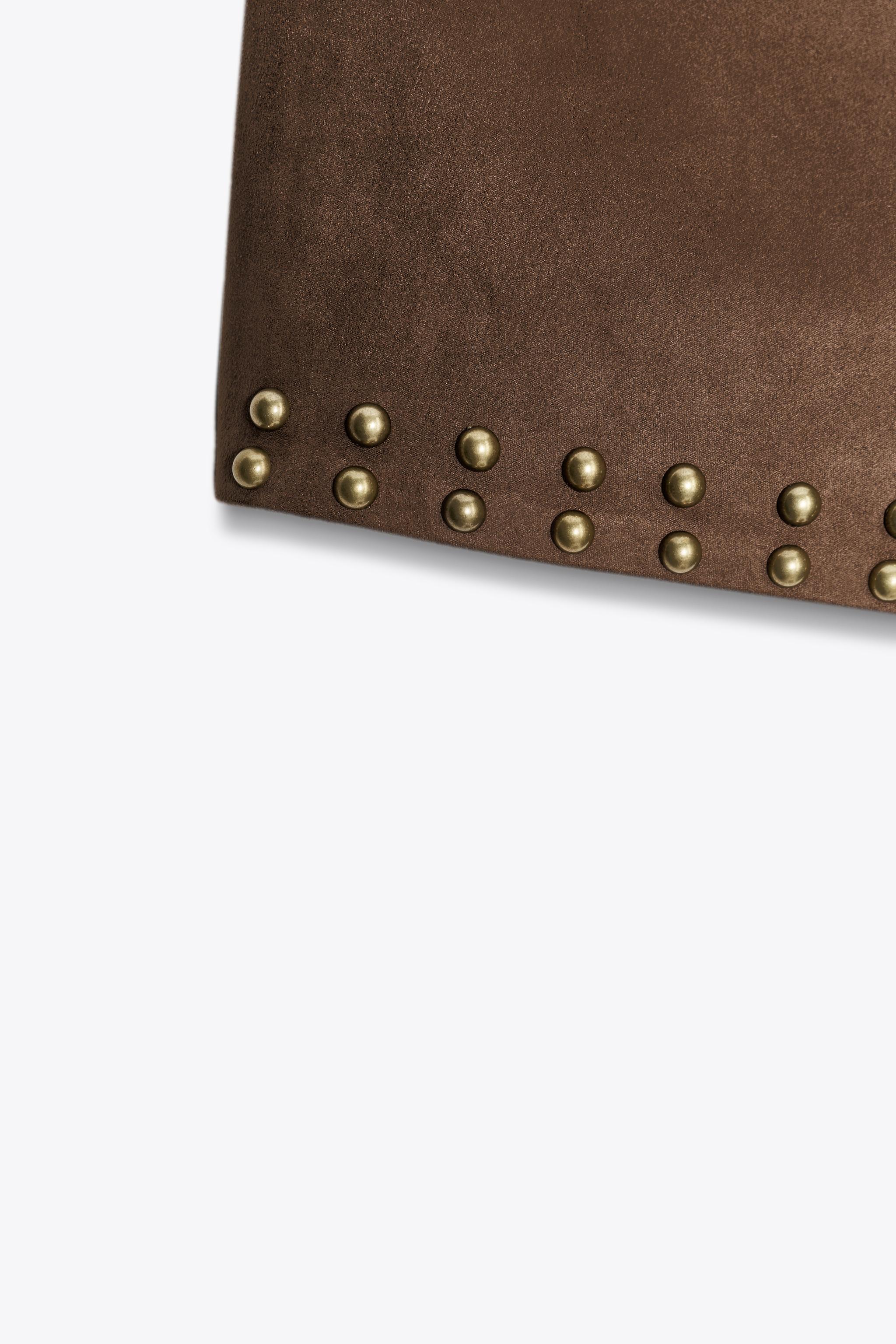 FAUX SUEDE STUDDED SHORTS