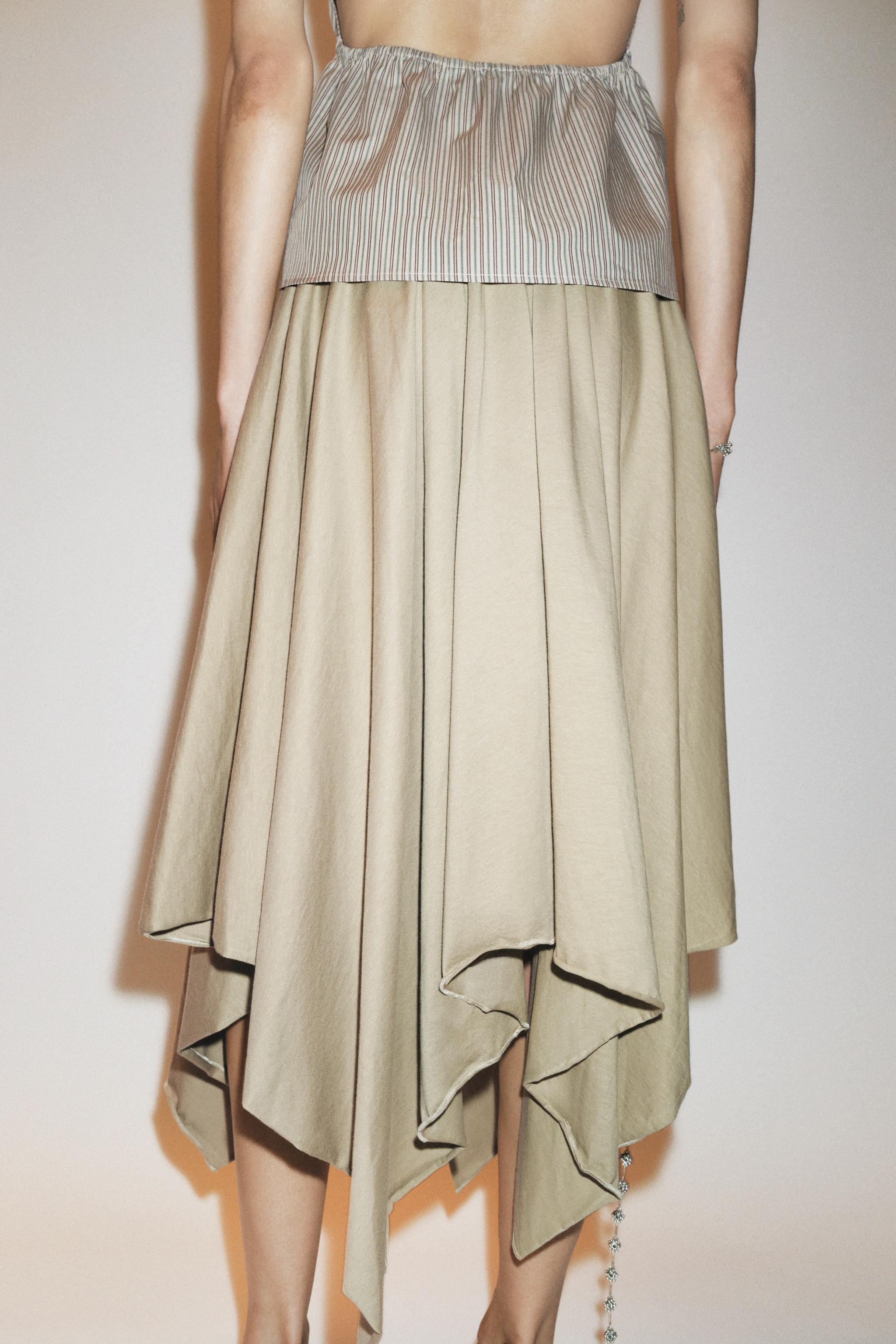 ASYMMETRIC MIDI SKIRT