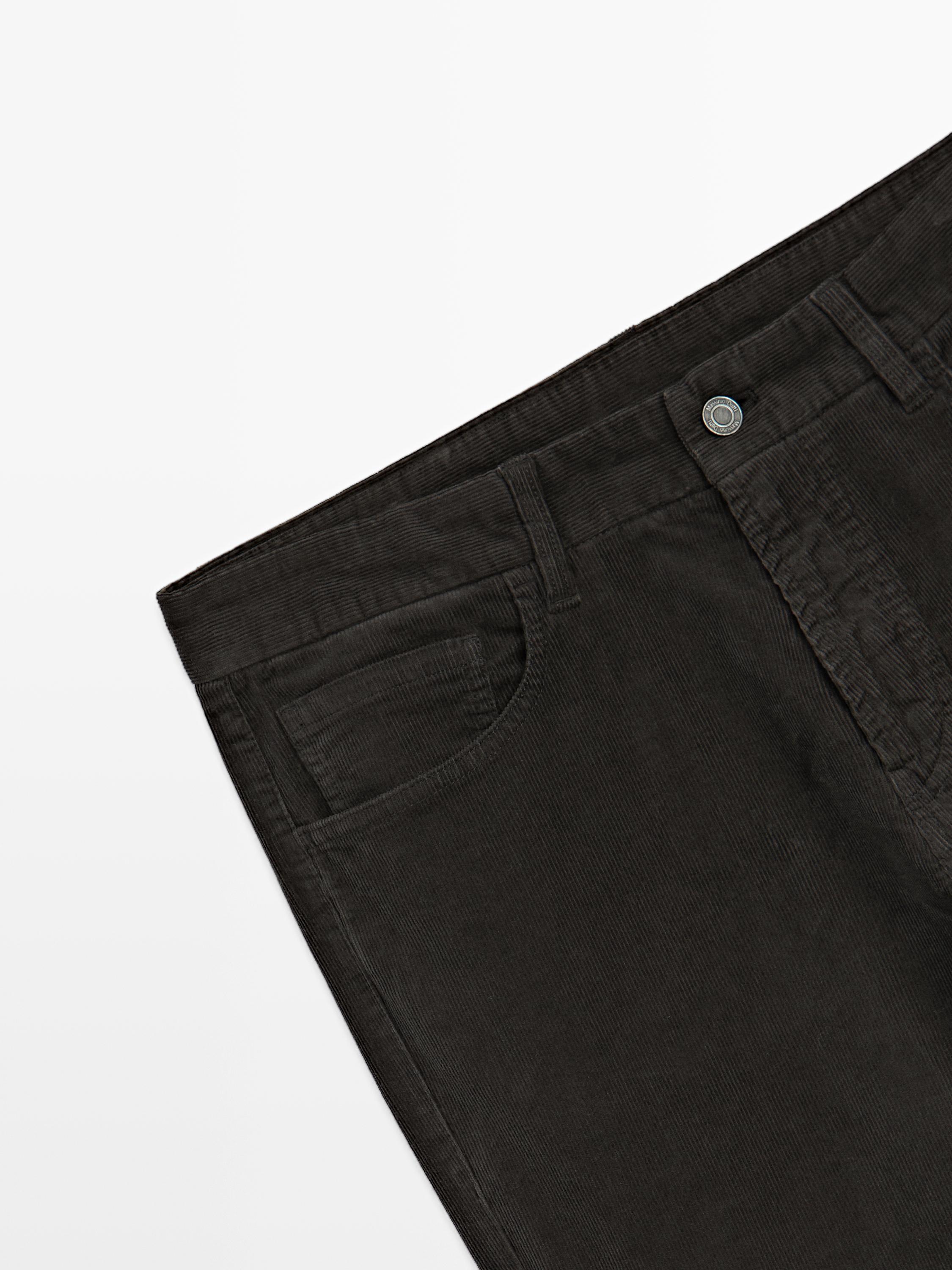 Slim fit corduroy denim trousers